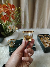 طقم فناجين قهوة "بوهيميا" تشيكوسلوفاكي أصلي - مذهب عيار 24 - أنتيك ناد...