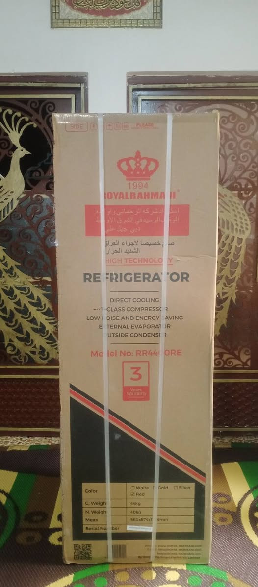 السلام عليكم 
للبيع 
ثلاجه نوعيه رويال رحماني جديده ما مستعمله بعدها بالكارتون 
السعر250 الف 
***********
