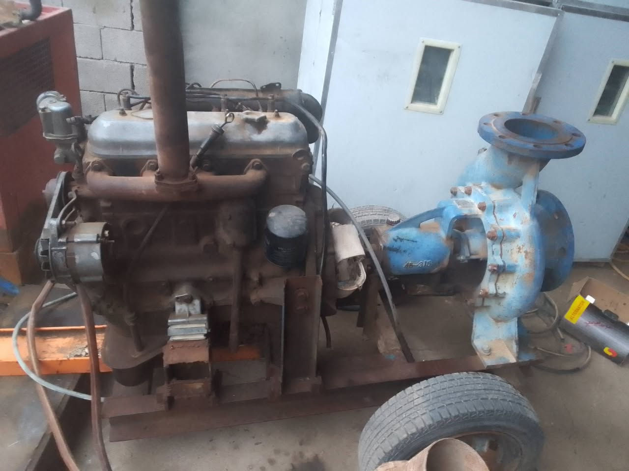 السلام عليكم مضخة ماء 8×8 محرك فيات مع ملحقاتها الهوز السحب والدفع العنوان الصويره  للاستفسار الاتصال على الارقام  **********************
