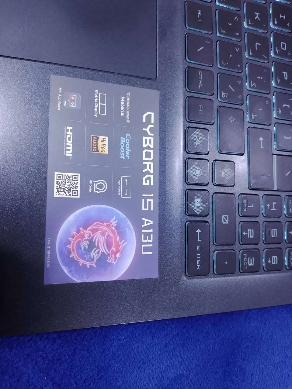 لابتوب Gaming قوي للبيع – بعدها بالكرتون استخدام ٣ اشهر 

💻 MSI Cyborg 15 A13UC

جهاز ممتاز للألعاب والدراسة والبرامج الثقيلة، أداء عالي وسريع 

 المواصفات:

معالج: Intel Core i7 جيل 13 (i7-13620H) 🚀

كرت شاشة: NVIDIA RTX 3050 (4GB) 🎮

كرت مدمج: Intel UHD

رام: 16GB

تخزين: SSD سريع (500GB)

شاشة: 15.6 بوصة FHD – 144Hz

نظام: Windows 10 Pro

🔹 مميزاته:

يشغل أغلب الألعاب الحديثة

 مناسب للبرامج الثقيلة والتصميم

سرعة وأداء ممتاز

مع حقيبة وكافة الملحقات 

للتواصل: ( ***********) واتساب
