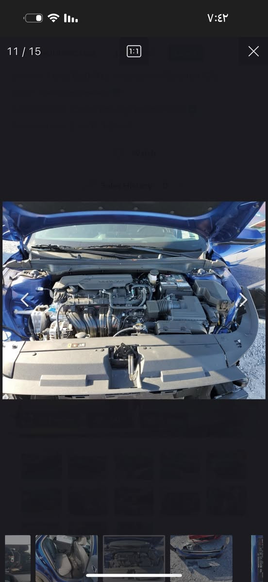 السلام عليكم كي ٤ موديل ٢٥ سياره حادثه فقط جاملخ مصبوغ موصفات EX السياره ماشيه ٣ الف ايرباك فقط برده السياره جديده بمعنه الكلمه فقط قطع واحده  عارضه ١٦٨ وبيه مجال بسيط غير متوجد بل فيس رقم الهاتف ‭٠٧٧١ ٩٧٤ ٤٢٥٢‬
