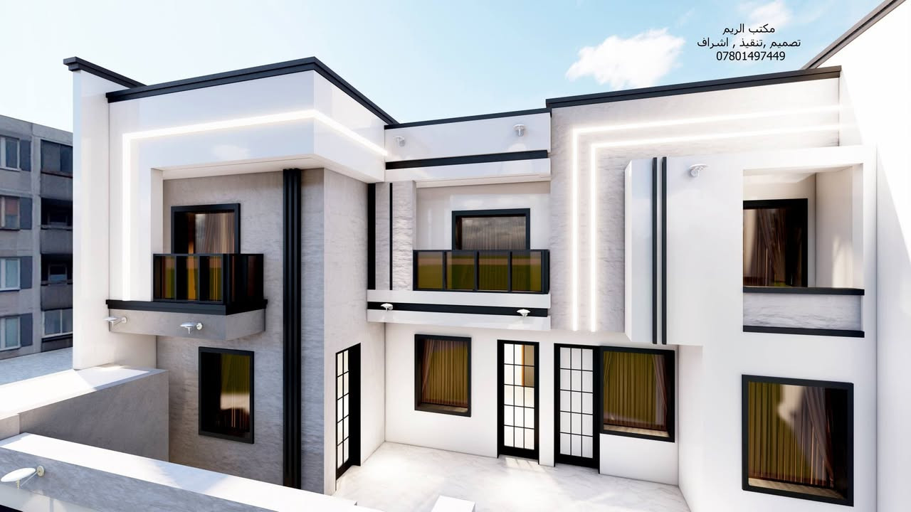 السلام عليكم
تصميمي لواجهة دار سكني ١٥ م طابقين في محافظة المثنى
مكتب الريم // تصميم ،تنفيذ ،اشراف
العنوان الجديد للمكتب  السماوة الغربي قرب حسينية ال غريب مقابل مذخر الثقة
اوقات الدوام من ٤ مساء إلى ٨ ونصف ليلا
للإستفسار الاتصال على الرقم /*********** //***********
