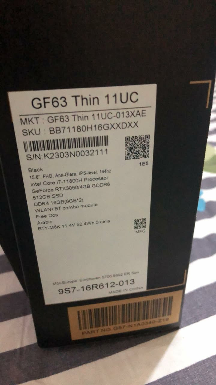 السلام عليكم
حاسبه msi 

استعمال قليل جداً 

مكاني الحله 

لايوجود توصيل 

المواصفات موجوده بصوره 

للتواصل على رقمي بي واتس ***********

سعر 900 الف
