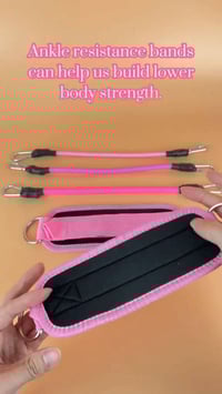 أحزمة كاحل مبطنة • حبال مقاومة لاتكس 32سم • طقم تمارين الأرجل