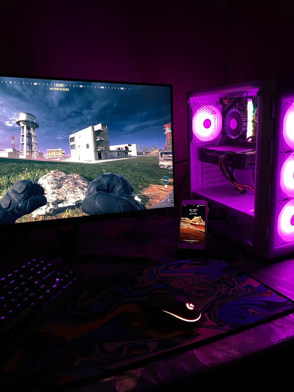 السلام عليكم اخوان للبيع كيس فقط استخدام شهرين  
مواصفاته:

CORE I5-12400F
RTX 4060 8GB ASUS DUAL OC
RAM 16GB(8x2)3200MHZ RGB
M.B H610 GIGABYTE M.2
M.2 1TB +HeatSink
COOLER INTEL COOLER
PSU 600W 80+PLUS GAMDIAS
CASE MNTOB ELITE GLASS WHITE 4FAN ARGB
بالنسبه للسعر ٩٠٠ وبي مجال مكاني بصرة ابو صخير 
رقم ***********
