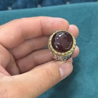 عقيق يماني كرزي صياغة فضة قلم زني قياس 24_25 واكعات4 ماسات متوفر توصيل...