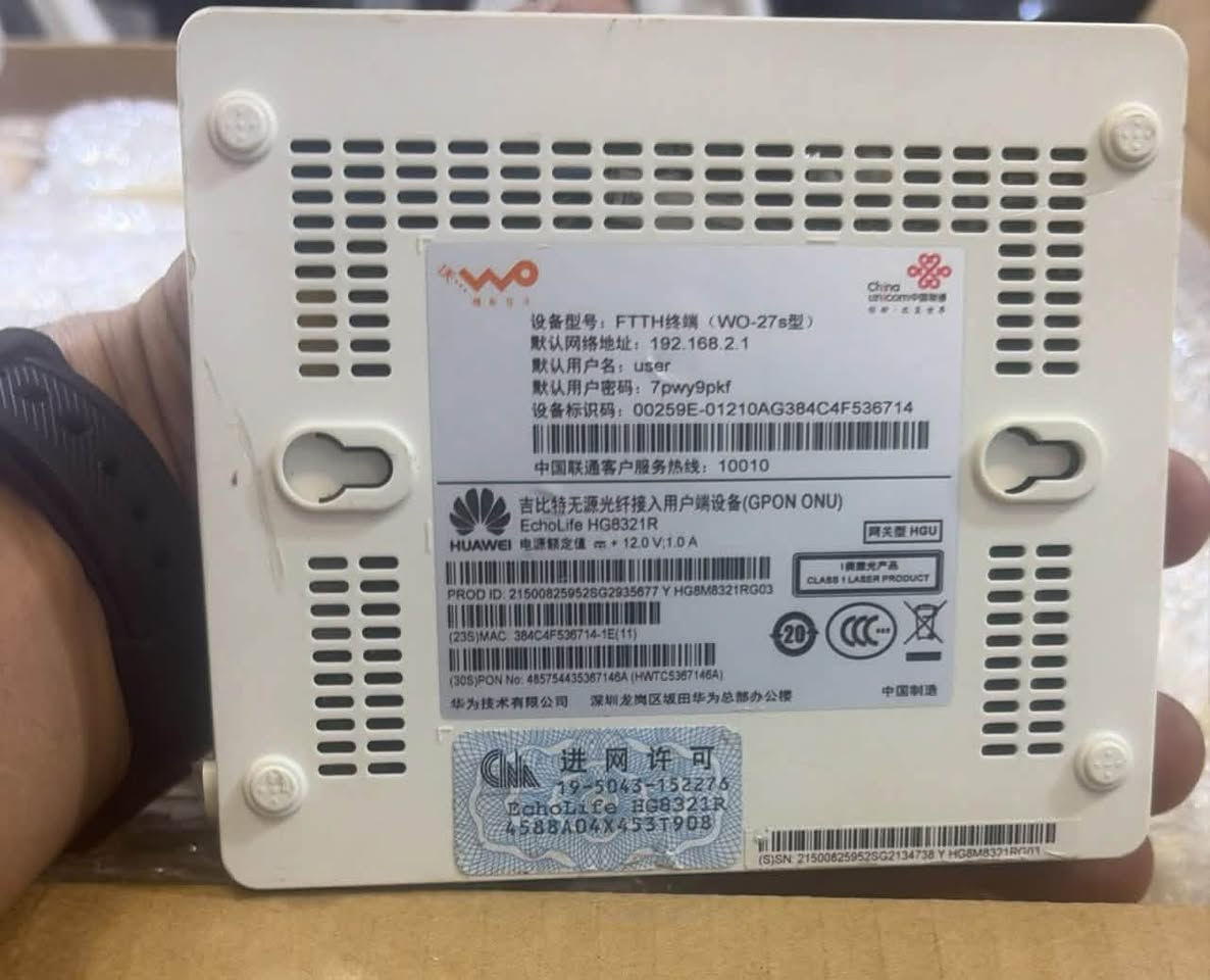 🛜 انظف تحويلات وضمان  للقطعه 🛜

✅ Huawei EchoLife HG8321R

🔴 النوع: GPON ONU / HGU

🔴 موديل FTTH: HG8321R

🔴 يعمل بمحول 12V / 1A

☑️توصيل متوفر جميع محافظات العراق 

☎️‏‭***********‬

