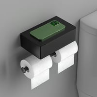 حامل ورق تواليت • رف تخزين • ستانلس ستيل أسود مطفي