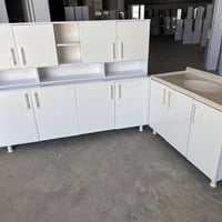 كاونتر خشب MDF • ٣ قطع • سنك مرمر