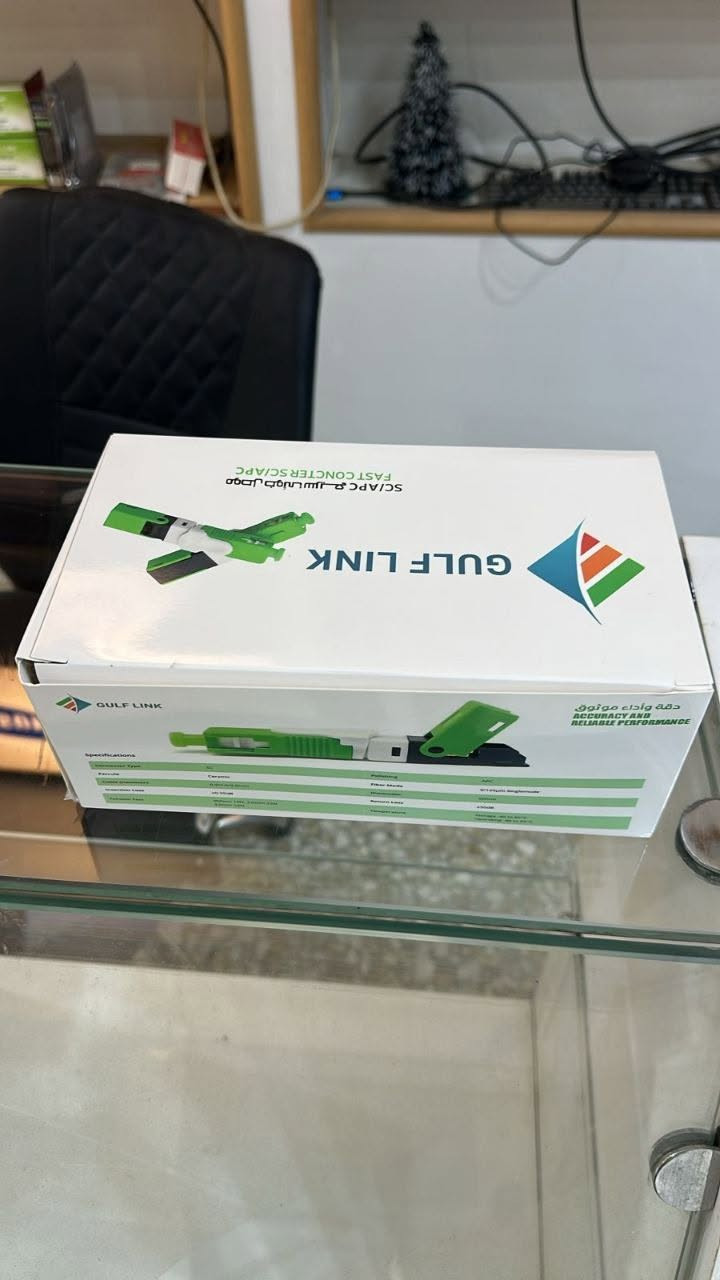 🔥 حل سريع واحترافي لتمديدات الفايبر 🔥
فيش فايبر GULF LINK – FAST CONNECTOR SC/UPC
🔹 فيش ضوئية أزرق / أخضر
🔹 تركيب سهل وسريع بدون لحام
🔹 ثبات عالي وإشارة قوية
🔹 يقلل الفقد ويضبط الشغل
🔹 مناسب للتمديدات المنزلية والشركات
💡 الخيار الأمثل للفنيين وأصحاب الشبكات
⚡ سرعة بالعمل + جودة مضمونة📦

📩 للاستفسار مراسلة الصفحه 
يتوفر توصيل  لكل لمحافظات


**إذا كنت صاحب هذا الإعلان وتريد حذفه لأي سبب، رجاءا أرسل رسالة إلى الدعم الفني**