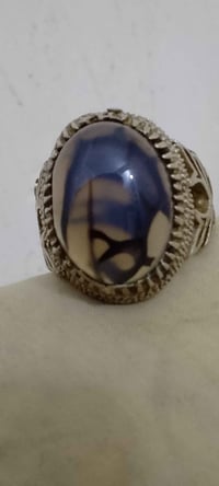 عقيق يماني • خاتم فضة • قديم