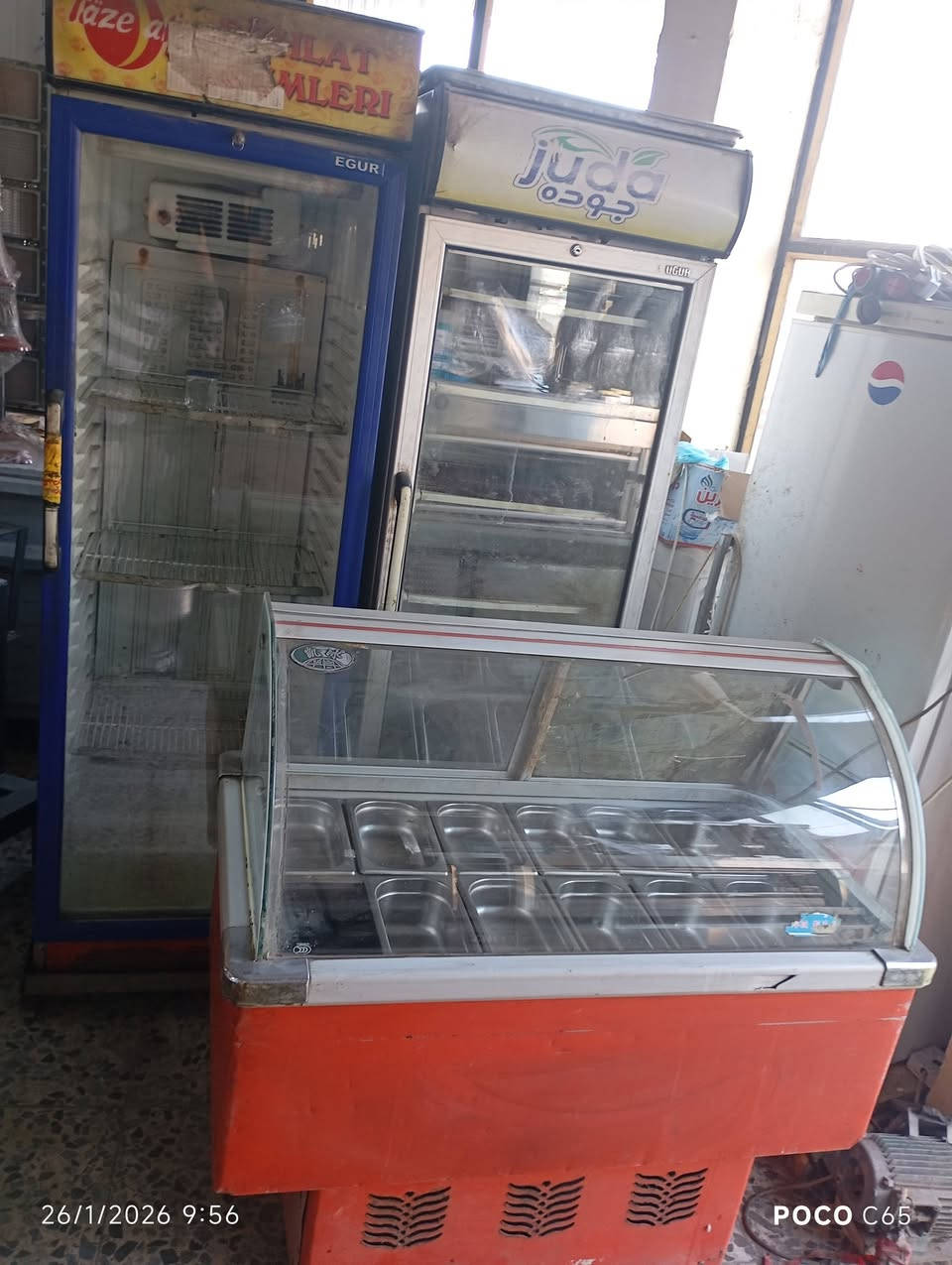 السلام عليكم برادات للبيع.
مال مقبلات ومال بيبسي. تبريد مالتهم خير من الله.
مكان العلاوي شارع الشيخ معروف قرب سوق هرج.
    رقم التليفون.  {***********}
