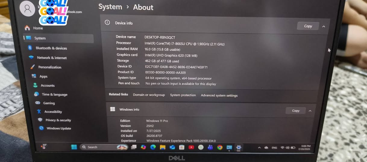 للبيع:
لابتوب  Dell Latitude 7400  (جيل الثامن) للبيع 

المعالج core I7 8665U (الجيل الثامن)
الرام  (ddr4)  حجم 16GB    قابل للتطوير
الهارد (Ssd)   حجم 512 ssd m.2  من اسرع انواع الهاردات
كرت الشاشه  (Intel uhd 620)  حجم8 GB
الشاشه حجم 14.1 انج ضد التوهج  والانعكاس و بدقة 1080×1920 تفتح 180 درجة
نظافة تصل الى 98% 
بصمة اصبع لفتح الابتوب للحماية+بصمة وجه للحماية
باتري ليثيوم 6 خلايا شحن سريع 90W واط وشاحنته الاصليه 
  كيبورد ضوئي ليزري وبيهه منفذ تايب سي ورام وسيم كرت وكامره دقة 1080 الحاسبه مستخدمه شي قليل شخط واحد ‏ مابيه
بطارية 5 ساعات او اكثر وحسب الاستخدام 
 بطارية قوية 🔋
وزن الابتوب خفيف ومناسب للتنقل 1.35 kg
  ‏+
  ‏هدية 🎁
(+ماوس+شاحنة اصلية 90W شحن سريع)
+++
هدية مع الابتوب 
 +العاب مثل مموضح بلصور فيفا وبيس و gta 5 عربيه
  ‏+
برامج

Microsoft office 2025
AUTOCAD 2024
PHOTOSHOP 2024
وافق ادمن ❤️ ❤️ 

السعر 400 الف وبي مجال بسيط

رقمي للتواصل ***********
