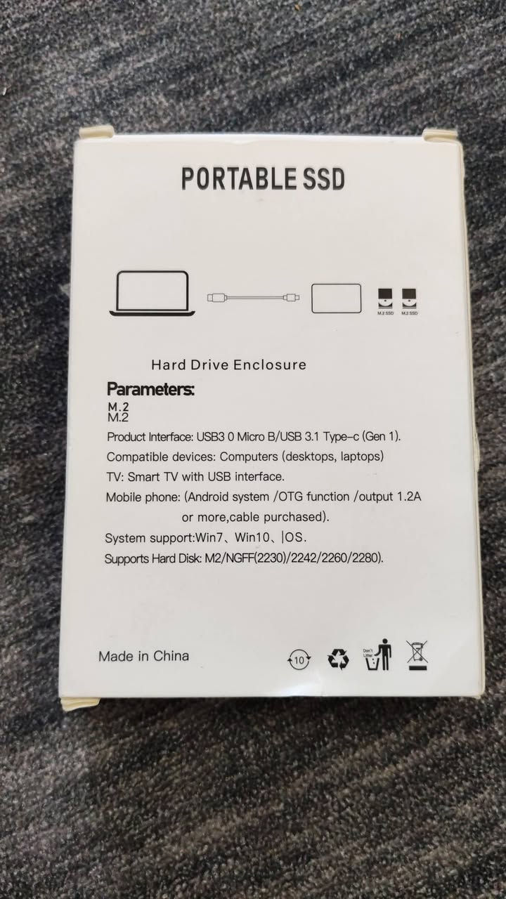 السلام عليكم
يوجد هارد خارجي SSD بسعة 2 تيرا مع كابل taype c

عند توصيله بالحاسوب يقرأ 1.9 تيرا متوافق مع انظمة windos7,windos10 للحاسوب ونظام اندرويد للموبايل السعر 25 الف

للاستفسار المراسلة على الواتساب /***********.
