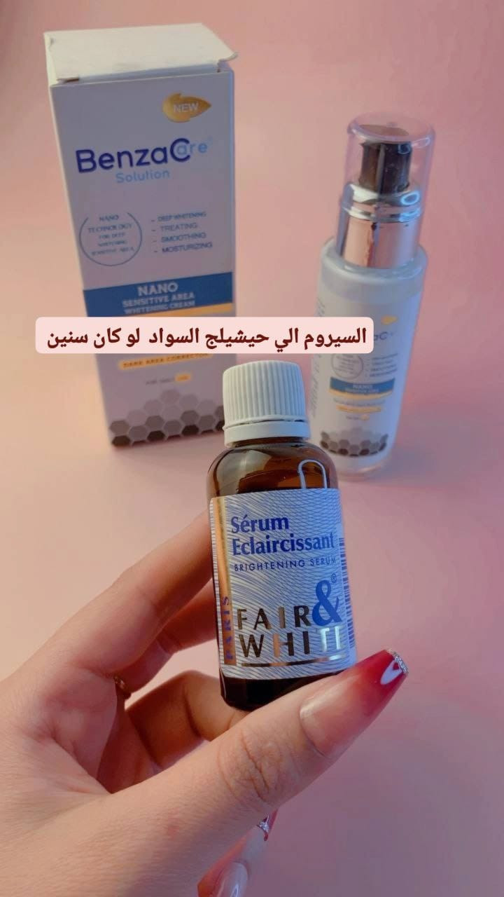 عرض بناتي للجسم 
من. افضل المنتجات التي تعمل على تبيض وتفتيح وتوحيد لون الجسم ✨

يتكون العرض من قطعتين 💕🤏🏻

سيروم الفرنسي لتبيض وتفتيح التصبغات لو كان سنين + كريم الترطيب وتفتيح وتوحيد لون 

1--كريم بينزاكير 🙂‍↔️

 المخصص لتفتيح المناطق الحساسة 🤍
 والداكنة في الجسم.
   المصممة للتغلغل العميق في البشرة ومعالجة التصبغات🫶🏻

* تفتيح عميق: يعمل على تقليل إنتاج الميلانين وتفتيح البقع الداكنة بشكل مكثف.
* علاج وتنعيم: يساعد في تحسين نسيج الجلد المتضرر من الاحتكاك، مما يجعله أكثر نعومة.❣️

2--  سيروم  الفرنسي فيراند  وايت 💙 

المبيض مناطق حساسه يعتبر هل منتج سحري كه تبيض الجسم ومناطق حساسه مثل 👇
الركب 
الاكواع
 لابطين 
 الافخاذ 
منطقة البكيني 
 منطقة الركبة 
 والخلفية تساعد على تنعيم المنطقة وتبيض


**إذا كنت صاحب هذا الإعلان وتريد حذفه لأي سبب، رجاءا أرسل رسالة إلى الدعم الفني**