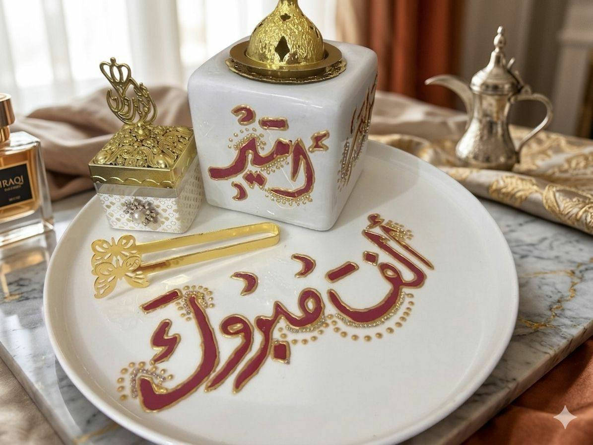 ✨
بلمسة حب وأناقة…
نقدملكم ست مميز للعروسين 🌸
مبخرة +  كوابة + فرج شعر
تصاميم راقية تنكتب حسب الطلب وبأدق التفاصيل 💫
هديتكم مو بس شي… ذكرى تبقى وياهم طول العمر 💍
من بيج زمرد… 
رسم على الزجاج{حسب الطلبات}
للحجز دايركت💫💬
يتوفر توصيل لكل المحافظات 🚕


**إذا كنت صاحب هذا الإعلان وتريد حذفه لأي سبب، رجاءا أرسل رسالة إلى الدعم الفني**