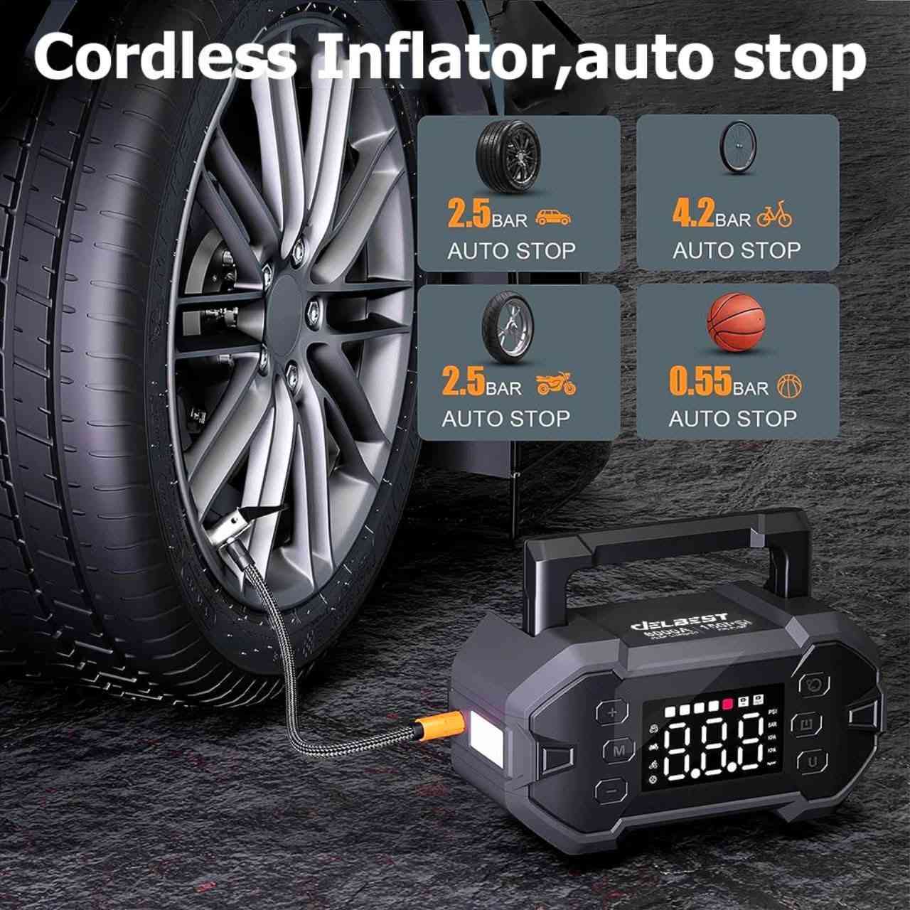 #Power Car
🚗🚗توصيل مجاني 🚗🚗👍
 متوفر جمله وا  مفرد 
السعر 115 ألف توصيل مجاني جميع أنحاء العراق 
بطاريه 3.7V/36000mAh

Parameters
Model:
Q30
Size:
211.1× 102.6x111 mm
Inflation Pressure Range:
3-150PSI
111mm
Discharge Temp:
-20°-60℃（-4℃-140°F)
Battery Capacity:
3.7V/36000mAh
Working Noise:
Less than 80dB
Charging Input:
Type-C(QC18W) 5V/2A,9V/2A
Charging Time:
About 5.1 hours
USB Output 1:
5V/2.4A
102.6mm
211mm
USB Output 2:
QC18W 5V/3A, 9V/2A,12V/1.5A
Air Pressure Sensor Accuracy:1psi
Start Car Voltage:
12V
Start Car Current:
3000A(6000A Surage)
13.0L Gas
13.0L Diesel
Life-span:
1000 cycle times
Warranty:
18 Months

من اربعه سلندر محركات ال 2000 محركات 1500 
محركات سته سلندر 8 سلندر 13 سلندر
✨ الميزات الأساسية التي لا يمكنك الاستغناء عنها:
⚡ بادئ تشغيل السيارة (Jump Starter) القوي:
انسَ كابلات التوصيل المعقدة والاعتماد على سيارة أخرى.
يشغل سيارتك على الفور (السيارات، الشاحنات الصغيرة، الدراجات النارية) حتى مع البطاريات الميتة تمامًا.
💨 منفاخ الإطارات الرقمي (Air Compressor):
يضبط ضغط الإطارات بدقة وسرعة (مضخة هواء قوية).
شاشة رقمية لضبط الضغط المطلوب تلقائيًا، يتوقف بمجرد الوصول للضغط المحدد.
مثالي للإطارات، الدراجات، الكرات، والمراتب الهوائية.
💡 مصباح طوارئ LED متعدد الأوضاع:
إضاءة ساطعة للعمل ليلاً.
وضع الوميض التحذيري (SOS) الأحمر والأزرق للسلامة على الطريق في حالات الخطر.
🔋 بنك طاقة (Power Bank):
مزود بمخارج USB لشحن هاتفك المحمول والأجهزة اللوحية أثناء التنقل.
🎁 احصل على نسختك الآن!
لا تدع أعطال الطريق تضيع وقتك أو تعرضك للخطر. استثمر في سلامتك وراحة بالك.
اضغط هنا للطلب أو اتصل بنا الآن!
@أبرز المعجبين الرمادي, الأنبار


**إذا كنت صاحب هذا الإعلان وتريد حذفه لأي سبب، رجاءا أرسل رسالة إلى الدعم الفني**