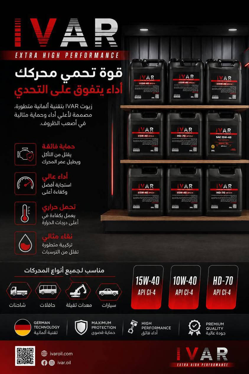 السلام عليكم قريبا بالاسواق دهن امتياز درجه اولى مجسمات ضمان وامان للمحرك 250 ساعه تشغيل مستمر وبأسعار جميله جدا ارخص دهن حالياً ضمان الجودة  كوت الشهداء
