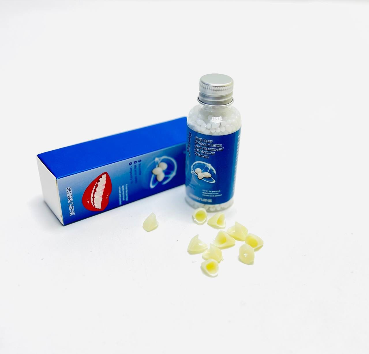 حبيبات إصلاح الأسنان Tooth Repair من jaysuing 
مجموعة إصلاح الأسنان المؤقتة تكون عبارة عن خرز تركيب حراري قابلة للتشكيل يعني تسووها بالشكل الي يرهم لسنونكم حتى تملي الأماكن الفارغة أو المكسورة بالأسنان 
استخدامها بسيطة 
قابلة لأعادة الاستخدام 
تكتمل بدقايق بس يعني ما تأخذ وكت 
يمكن استخدامها للأسنان الزايدة و المكسورة و لأصلاح الحشوة 
مصنوع من مواد عالية الجودة و آمنة 
يمكن تخصيص شكلها و حجمها يعني مثل ما تريدون صممها قابلة للتعديل 
طريقة الاستخدام :- وضع ماء مغلي عليها قبل الاستخدام و تشكيلها بالطريقة التي تريد... 

توجد توصيل لجميع المحافظات العراق 🇮🇶🚚🚕للحجز والاستفسار يرجى التواصل عبر الخاص 📩💌توجد لدينا عروض خاصة وخصومات وهدايا 🎁😍


**إذا كنت صاحب هذا الإعلان وتريد حذفه لأي سبب، رجاءا أرسل رسالة إلى الدعم الفني**