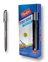 قلم جاف 10 عدد هندي - كب سلفر MONTEX - TOW TONE متوفر لون ازرق و اسود ...