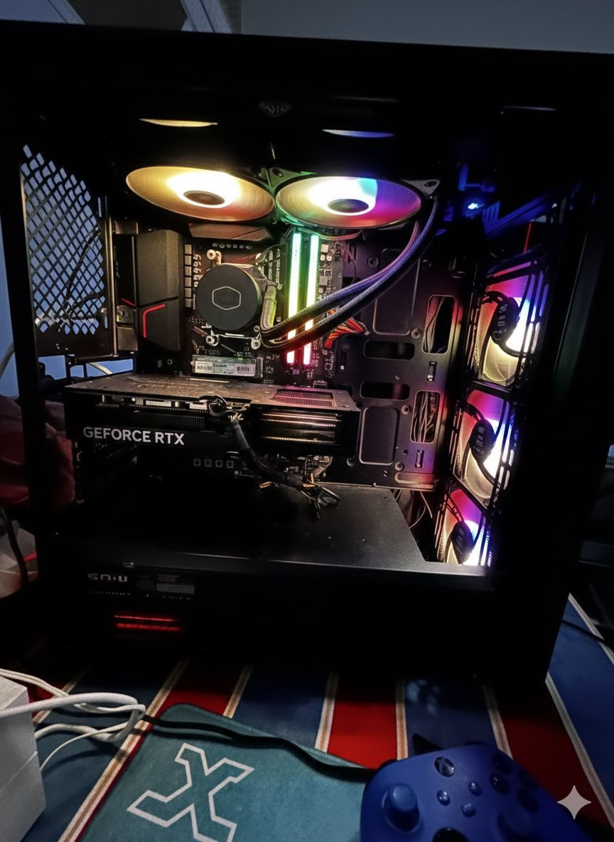 للبيع: سيت آب قيمينج متكامل (الوحش)
، "لقطة" للي يدور نظافة وأداء جبار. الجهاز متكامل من الإبرة للصاروخ، ما تحتاج تشتري وياه أي شي. استخدام حشمة ونظافة 100%.

🔹 مواصفات الكيس (The Beast):

• كرت الشاشة: GEFORCE RTX 4070 (أداء خيالي بكل الألعاب والمونتاج).

• المعالج: AMD Ryzen 7 5800X (8-Core Processor) - طيارة بالمعالجة.

• المذربورد: MPG X570 GAMING PLUS (فئة عليا للأداء المستقر).

• التبريد: Cooler Master الاحترافي.

• الرام: 16GB RAM.

• التخزين (مساحة عملاقة): مجموع 3 تيرابايت SSD (واحد 1TB والثاني 2TB).

• الباور سبلاي: 850W (طاقة كافية جداً ومستقرة).

🔹 الشاشات (Dual Monitors):

1. الرئيسية: GIGABYTE M27Q (دقة 2K، تردد 170Hz) - أفضل شاشة للألعاب.  

2. الثانوية: Acer KG251Q (للدردشة والمتابعة).

• إضافة: ستاند شاشة هايدروليك (يرتب لك الميز ويتحرك بكل الزوايا).

🔹 الملحقات والإضافات (Full Gear):

• الكهرباء: UPS Online mAXma MU901HF (حماية كاملة من انقطاع الكهرباء - ضروري جداً).

• الصوت: سماعة Astro A10 + مايكرفون احترافي مع ستاند خاص.

• التحكم: يده إكس بوكس (Xbox Controller) أصلية.

• الطرفيات: ماوس MSI + كيبورد MSI + ماوس باد كبير.

💰 السعر المطلوب:2,900,000 

وبي مجال بسيط 

📍 المكان: [كركوك]

📞 للتواصل: [***********] أو مراسلة الخاص.

ملاحظة: الجهاز كامل مكمل وشغال والشراي يجي يفحص ويتأكد براحته
