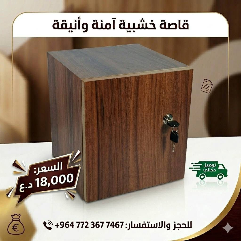 الاعرض الأقوى في العراق 
قاصة mdf بسعر 18 الف فقط 
توصيل مجاني 
ابعاد القاصة 
طول 28 cm 
عرض 25 cm 
عمق 25 cm 
نرمادة هايدروليك
قفل درجة اولى مع نسختين مفتاح 
سعر القاصه 18 الف فقط 
سعر القاصتين 30 الف فقط 
للحجز أو الاستفسار  
***********
