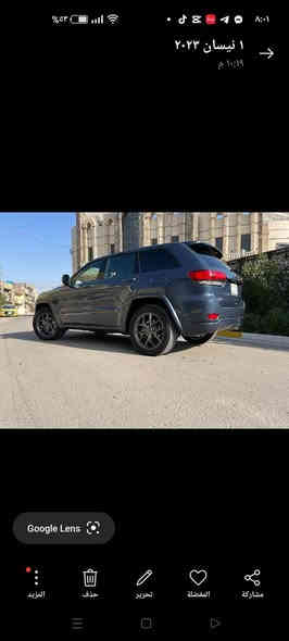 السلام عليكم 
Jeep grand Sherlocke
نسخة ثمانينية لمتد 21 
فول بانوراما للأخير 
رادار وتوقف ذاتي وتشغيل عن بعد الخ
 حادث جاملغ وبنيد فقط 
بدون ايرباك وشاصي كفالة لون كابوي بأسمي بغداد 
ماشي 30 ميل 
السعر 280
للتواصل *********** موجود واتس اب
