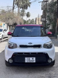 كيا صول ٢٠١٥ خليجي  السياره لون ابيض قماره احمر مكفوله من الصبغ بيها ب...