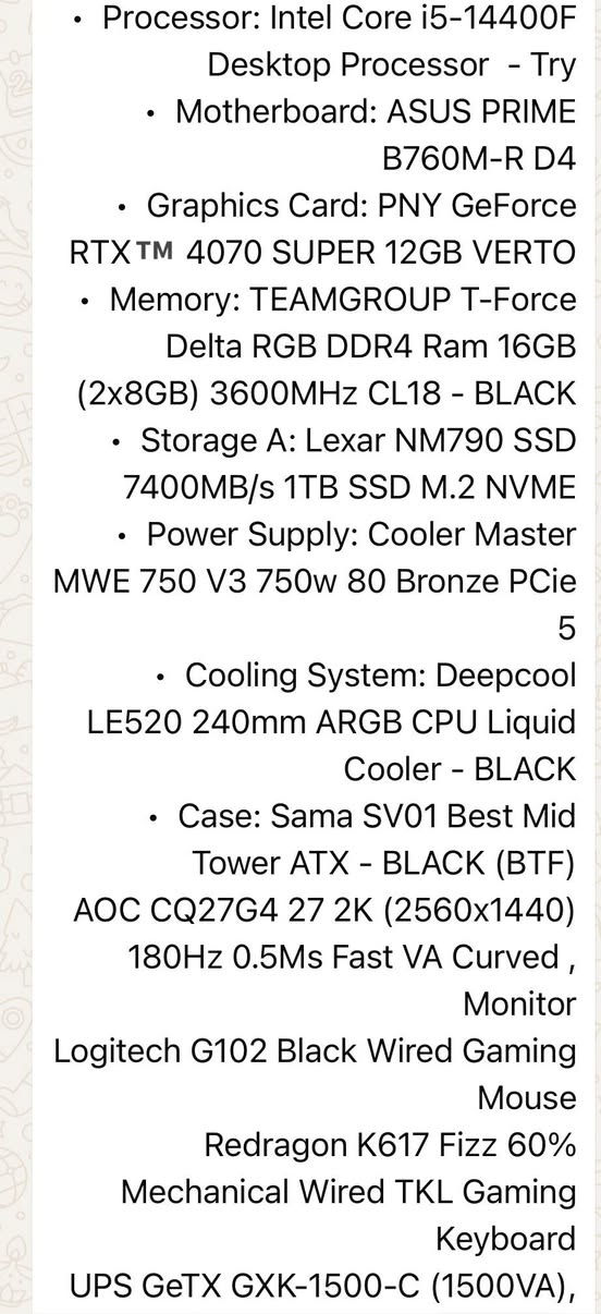 تجميعه للبيع هاي الموصفات واريد ابيعها كامله عنواني واسط الكوت *********** السعر ٢٣٠٠كامله وبيها مجال  وياها ups
