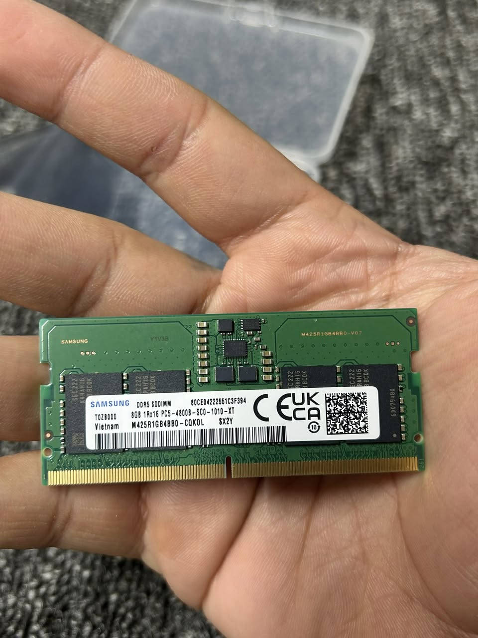 رام لابتوب DDR5 
SAMSUNG
8G 
ترد 4800 
مسلفن بيدي فتحته من كبس شركه


**إذا كنت صاحب هذا الإعلان وتريد حذفه لأي سبب، رجاءا أرسل رسالة إلى الدعم الفني**