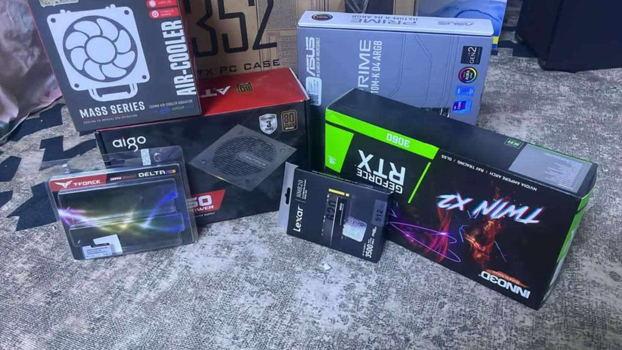 السلام عليكم 
تجميعه للبيع جيل 14 مواصفات ممتازه 
المواصفات :-
CPU - CORE I5 14400F 
CPU COOLER RGB غازي
GPU - RTX 3060 12G INNO3D
MB - ASUS H610M PRIME 
RAM - 16G(8*2) 3600 T-FORCE RGB
HARD1 - M.2 NVME 512G LAXER 
HARD2 - HDD SATA 512G
HARD3 - HDD SATA 512G 
HARD4 - HDD SATA 512G 
POWER - 650W AIGO BRONZE 
كراتين القطع كلها موجوده 
السعر مليون و 100 
-----------
و كذلك اكو ملحقات 
شاشه MASS 
165HZ
27 INCH 
IPS 
FHD 
السعر 160 الف 
----------
كومبو ماوس+كيبورد+سماعه+ماوس+ساعه الكترونيه باد كله احترافي 
ماوس ATTACK SHARK X11 ابيض 
كيبورد ATTACK SHARK K75 ابيض 
السماعه ATTACK SHARK L30 PRO ابيض 
ماوس باد ابيض 40*90
ساعه الكترونيه لون ابيض LED
سعر الكومبو  200 الف 
---------
مكاني بصرة ما عندي توصيل 
رقمي ***********
