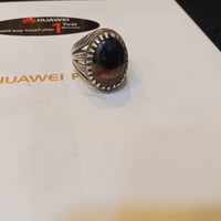 خاتم عقيق اسود كبدي رجالي اطار فضة عيار 925 السعر 50 وبي مجال الرقم 07...