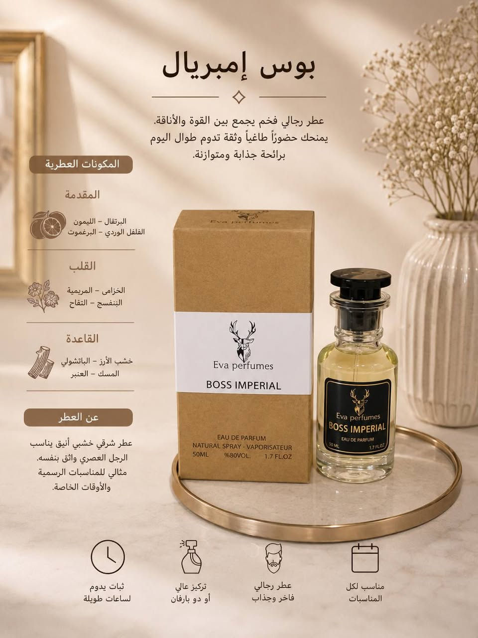 السلام عليكم توفرت عطور بديل الفرنسي ماستر من شركه ايفا ومن شركة مورال  عطور فواحه وثبات ورجالي ونسائي 
ومتوفر توصيل محافظات 
ومانع تعرق فارمسي الطبي يمنع ريحه تعرق لمدة 48 ساعه انقاذ حرفياً وصار سنتين اوفر منه 
وكل زبونه تأخذ مني 4 أو 5 قطع لان متعودين عليه 
رفعو المنشور فضلا وليس أمرا هذا باب رزقي @إشارة 
@إشارة


**إذا كنت صاحب هذا الإعلان وتريد حذفه لأي سبب، رجاءا أرسل رسالة إلى الدعم الفني**