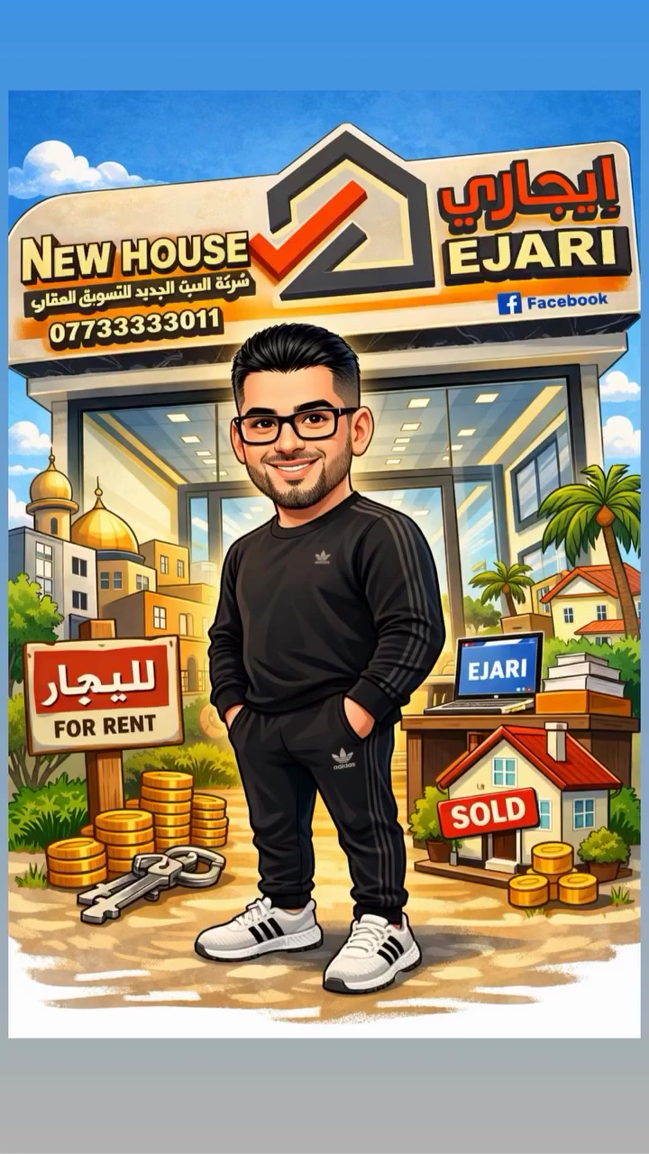 جمعة مباركة 🕌 لمتابعينا الكرام
من شركة إيجاري للتسويق العقاري
Ejari  إيجاري 
.
يسرّنا إعلامكم أنه بتاريخ2026/02/13
📢 لدينا أكثر من 80 عقار متوفر للإيجار 
🔹 سكني أو تجاري او مخازن 
🔹 بمختلف المساحات والمواقع
🔹 تعامل موثوق

💬 بفضل الله ثم بثقتكم المستمرة، نواصل التميز
لسنا الوحيدين… لكننا الأفضل 💯

📸 جميع التفاصيل والصور متوفرة على صفحتنا
تابعونا وخلّي اختيارك إيجاري 😉
 
1-  
يتوفر لدينا شقق للايجار  ومساحات مختلفه في مجمع حي السلام الجديد في منطقه حي الجهاد جانب الكرخ خلف جامع محمد رسول الله اربع شوارع موقع ممتاز فرق عن شارع مطار بغداد ٥ دقايق 
 يمتاز هذا المجمع ¦-
 - نظام كهرباء ٢٤ ساعه
-موقف للسيارات كبير 
- نظام سكيورتي على مدار ٢٤ ساعه 
-نظام كامرات 
-مجهزه كل بنايه ٣ مصاعد على مدار ٢٤ شغال 
- النوافذ عازل للصوت دبل جام
-المساحات الخضراء 
-اسواق
- مدارس
1- يتوفر شقه مساحه 113 متر تحتوي غرفتين نوم +صاله +مطبخ +حمام عدد ٢ +بالكون 
2- يتوفر شقه مساحه 132 متر تحتوي 3 غرف نوم +صاله +مطبخ +حمام عدد 2 +بالكون 
3- يتوفر شقق مؤثثه 
للاستفسار  ***********
           ______________________
2- يوجد وحدات سكنيه عدد ٢ في منطقه اليرموك قرب خدمي المطار بناء حديث غير مسكون مساحه ١٧٠ متر مجهزه مصعد وكهرباء ٢٤ ساعه وطني 
تحتوي ٣ غرف +صاله +مطبخ +حمام عدد٢ +مدخلين 
ايجار ١،٢٥٠،٠٠٠ دينار 
للاستفسار ***********
       _____________________
3-  يوجد استوديو في منطقه اليرموك قرب نادي الترفيهي طابق ٣ بناء حديث مجهز سبالت +مطبخ 
ايجار ٧٥٠ الف 
للاستفسار ***********
              ______________________
4- يوجد وحده سكنيه عدد ٢ في منطقه اليرموك خلف نادي الترفيهي بناء حديث غير مسكونه مساحه ١٥٠ متر مجهزه سبالت عدد٢+كاونترات مطبخ علما كهرباء ٢٤ ساعه وطني 
متوفر طابق اول فوط الارضي وطابق ثاني 
تحتوي غرفتين +صاله +مطبخ +هول +حمام عدد٢ +مدخلين 
للاستفسار ***********
ايجار طابق الاول مليون ونص 
              ______________________ 
5- يوجد وحده سكنيه منطقه اليرموك قرب  خدمي المطار طابق ارضي وطابق  اول فوك الارضي مساحه ١٠٠ متر غير مسكونه تحتوي غرفتين +صاله +مطبخ +حمام +مخزن 
ايجار  ٩٠٠ الف 
للاستفسار  ***********
                   _______________________
6-  يوجد شقه تجاري في منطقه اليرموك خلف نادي الترفيهي بناء حديث مساحه ١٠٠ متر طابق اول فوك الارضي علما كهرباء ٢٤ ساعه وطني 
مجهزه سبالت +كاونترات مطبخ +مصعد+حارس +كامرات 
تحتوي غرفتين +صاله +مطبخ +حمام 
للاستفسار  ***********
ايجار مليون ونص 
                     ____________________
7- يتوفر وحده سكنيه في منطقه اليرموك  قرب خدمي المطار طابق ثاني مساحه 80 متر بناء حديث راقي علما كهرباء 24 ساعه وطني 
 تحتوي صاله ومطبخ نظام امريكي +حمام +غرفه نوم 
ايجار 900 الف 
للاستفسار ***********
                      _____________________
8- يوجد بنايه في منطقه اليرموك ٤ شوارع تحتوي ١٤ شقه غير مسكونه وكل شقه مساحه ٩٠ متر و البنايه مجهزه كراج اكبير +مجهزه مصعد  
تتاجر بالكامل 
للاستفسار ***********
                    ----------------------------------
9-يوجد منزل كبير في منطقه اليرموك ٤ شوارع قريب جدا عن الشارع العام بناء ٢٠٢٦ غير مسكون مساحه ٤٠٠ متر مودرن 
مجهز بالكامل تبريد +كاونترات مطبخ +ابواب كهرباء 
يحتوي ٣ صالات +٦ غرف اسويت +كراج يتسع ٤ سيارات +مطبخ عدد٢  +لوندري +شلال كبير يتوسط المنزل +حمام عدد٧ 
للاستفسار ***********
                     ____________________   
10- يوجد منزل في منطقه اليرموك بناء حديث جدا راقي مساحه ٢٠٧ متر ٤ طوابق مؤثث٣٠%  علما كهرباء ٢٤ ساعه وطني 
يصلح مكتب او شركه او مركز تجميل 
يحتوي ٦ غرف +حمام عدد٨ +صاله عدد٢ +كراج +مدخل عدد٣ +مطبخ عدد٢ +لوندري عدد٢ 
للاستفسار ***********
                     _____________________
11-  يوجد وحده سكنيه مؤثثه في منطقه اليرموك خلف نادي الترفيهي طابق ارضي مستقل مساحه ١٥٠ متر علما كهرباء ٢٤ ساعه وطني 
تحتوي غرفتين +صاله +مطبخ +حمام عدد٢ +مدخلين 
للاستفسار  ***********
                       _____________________
12-  يوجد ارض في منطقه اليرموك ٤ شوارع على شارع تجاري تحتوي بيتين بناء قديم مساحه ١٦٠٠ متر زنجيل على شارعين واجهه ٢٠ موقع جدا ممتاز 
للاستفسار ***********  
                        ____________________
13- يوجد منزل في منطقه اليرموك ٤ شوارع على شارع واسع تجاري مساحه ٣٠٠ متر بناء حديث 
يصلح شركه او مكتب 
للاستفسار ***********
         ____________________
14- 
         ____________________
15- يوجد منزل في منطقه القادسيه قرب سريع الخضراء مساحه ٦٠٠ متر 
للاستفسار ***********
           ____________________
 16 - يوجد مشتمل في منطقه القادسيه قرب ساحه النسور على الشارع العام ركن موقع جدا ممتاز مساحه ٧٣ متر  يصلح شركه او مركز تجميل 
مجهز كاونترات مطبخ +سبالت 
يحتوي ٣ غرف +صاله +مطبخ +حمام عدد٢ + مدخلين 
للاستفسار  ***********
           ____________________
17 -  توفر بناية حديثة للإيجار في
📍 منطقة الحارثية – قرب مول  بغداد موقع ممتاز واسعار مناسبه 
مواصفات البناية:
مساحة الأرض: 600 متر
بناء حديث ومجهز بالكامل
تحتوي على:
شقق تجارية
عيادات طبية
محلات
طوابق متعددة
سرداب يصلح كمخزن أو مركز أشعة
مساحات متنوعة للشقق:
غرفتين + صالة + حمام
ثلاث غرف + صالة + حمام
أربع غرف + صالة + حمام
الخدمات والتجهيزات:
مصعد حديث
منظومة كاميرات مراقبة
كهرباء وطنية 24 ساعة
للاستفسار  ***********
            ___________________
18-  يوجد بنايه تجاريه في منطقه الحارثيه خلف المول مباشر موقع تجاري البنايه تحتوي محلات وشقق ومساحات مختلفه  مجهزه البنايه حارس +منظومه كامرات +منظومه حريق +مصاعد عدد٢  علما كهرباء ٢٤ ساعه وطني 
يتوفر شقه تحتوي غرفه +صاله +حمام 
يتوفر شقه غرفتين +صاله +حمام 
يتوفر محل ويوجد موافقه صيدليه 
يتوفر مختبر يوجد موافقه 
للاستفسار ***********
         _________________
19-  يوجد منزل كبير منطقه الحارثيه مؤثث مساحه ٧٥٠ متر بناء حديث  جدا راقي 
يحتوي ٧ غرف +حمام عدد١٠ +كراج يتسع ٥ سيارات +مسبح +مطبخ عدد ٢ +صاله عدد٢ +غرفه الحارس عدد ٢ +لوندري +حديقه 
للاستفسار ***********
            _____________________  
 20- يوجد مشتمل في منطقه الحارثيه قرب ساحه النسور فرع هادئ بناء حديث مودرن  غير مسكون مساحه ١٠٠ متر علما كهرباء ٢٤ ساعه وطني مجهز سبالت 
يحتوي ٣ غرف +صاله +هول +مطبخ +حمام عدد٤ +بيتونه كبيره يصلح سكن للشغاله 
للاستفسار  ***********
ايجار ٢،٨٠٠،٠٠٠ دينار 
              _____________________
21- يوجد مشتمل في منطقه المنصور الداوودي قريب عن الشارع العام بناء حديث مودرن مساحه ٦٠ متر  مجهز كاونترات مطبخ +سبلت عدد٢ +منظومه كامرات 
يحتوي ٣ غرف +صاله +مطبخ +حمام عدد٣ 
للاستفسار ***********
ايجار ١،٨٠٠،٠٠٠ دينار                _____________________
22- يوجد منزل في منطقه المنصور الداوودي مؤثث بالكامل بناء حديث مساحه ١٤٠ متر داخل فرع هادئ سكني 
يحتوي ٥ غرف +صاله +هول +حمام عدد٣ +مخزن عدد٣ +مدخلين 
للاستفسار ***********
           ______________________
23 -  يوجد وحده سكنيه في منطقه المنصور المهندسيين مقابيل مول بابليون او قرب الاميرات طابق اول فوك الارضي بناء حديث غير مسكون مساحه ١٠٠ متر  مجهزه كاونترات مطبخ +سبالت 
يحتوي غرفتين +صاله +مطبخ +حمام عدد٢ 
للاستفسار  ***********
ايجار ١،٢٠٠،٠٠٠ دينار 
     _________________________
24- يوجد منزل كبير في منطقه المنصور البيجيه مساحه ٦٠٠ متر امحدث يصح مخزن او شركه 
يحتوي ٥ غرف +حمام عدد٢ +مخزن +كراج +حديقه 
للاستفسار ***********
             _________________________
25- 
يوجد منزل في منطقه المنصور الداوودي مساحه ٤٠٠ متر  بناء حديث مجهز اثاث  مطبخ +سبالت +صاله   +غرفه نوم واحده +منظومه كامرات 
يصلح شركه او مكتب 
يحتوي ٤ غرف +صاله +هول +حمام عدد٥ +كراج +حديقه +مدخلين 
للاستفسار  ***********
                      ________
26-يوجد فيلا في منطقه المنصور الاميرات بناءحديث مساحه 1000 متر 3 طوابق  مؤثث90%  جدا راقي فرع هادئ سكني 
يحتوي على 7 غرف +7 حمام+صاله عدد2 +مطبخ عدد2 +هول عدد 2 +مخزن عدد2 +مسبح +كراج يوسع 8 سيارات +جلسه خارجيه 
     ____________________
26-يوجد منزل منطقه الاميرات مساحه ١٥٠ متر ركن بناء حديث مجهز مطبخ +مولد 
يحتوي ٥ غرف +صاله +مطبخ +حمام عدد ٣+مدخلين 
ايجار ٤،٥٠٠،٠٠٠ دينار 
للاستفسار ***********
     _____________________
27- يوجد قاعات عدد 2 في منطقه المنصور الداوودي موقع جدا ممتاز بناء حديث  غير مسكونه  مساحه 200 متر  
يتوفر طابق ثاني و طابق ثالث و البنايه مجهزه مصعد 
تحتوي القاعه على مدخلين +حمام عدد2 +مطبخ
تصلح عياده او مقر شركه  و يوجد مكان وقوف السيارات 
للاستفسار  0775444544
             __________________
28 -يوجد بنايه في منطقه المنصور المهندسيين قرب الاميرات مساحه ١٥٢ متر بناء حديث غير مسكونه  تحتوي ٦ شقق تتاجر بالكامل تحتوي كل شقه غرفتين نوم +صاله +مطبخ 
للاستفسار  ***********
              ____________________
29- يوجد مشتمل  في منطقه المنصور حي العربي بناء حديث جدا راقي  مساحه ٨٠ متر  طابقين 
يحتوي غرفتين +صاله +مطبخ +حمام عدد٢ +كراج 
ايجار ١،٢٠٠،٠٠٠ دينار  
للاستفسار ***********
                _____________________
30- يوجد بنايه في منطقه المنصور حي العربي شارع السايدين مقابيل مطعم حجي حسين موقع جدا ممتاز البنايه ٣ طوابق  مساحه ١٤٦ متر تصلح شركه او مركز تجميل البنايه مجهزه منظومه حريق +سلم طوارئ 
تحتوي نظام قاعات  و كل طابق يحتوي صحيات  
للاستفسار  ***********
               _____________________
31-  يوجد مشتمل تجاري في منطقه المنصور الداوودي شارع التانكي مساحه ١٠٠ متر امحدث موقع ممتاز تجاري يصلح مكتب او شركه 
يحتوي كراج +صاله +مطبخ +حمام عدد٢ +غرف عدد٢ 
للاستفسار ***********
                _____________________
32 -يوجد مشتمل مؤثث في منطقه المنصور الداوودي بناء حديث مساحه ٧٥ متر جدا راقي 
يحتوي غرفتين نوم +صاله +مطبخ +حمام عدد٢ +هول +مدخلين +بيتونه اكبيره ممكن اصير غرفه للشغاله 
للاستفسار ***********                  _____________________
34- يوجد وحده سكنيه عدد ( ٣ ) في منطقه المنصور حي ادراغ بناء حديث جدا جدا راقيه غير مسكونه مساحه ١٥٠ متر مودرن متوفر ارضي وطابق اول وطابق ثاني 
تحتوي غرفتين نوم +صاله +مطبخ +حمام +مخزن  
للاستفسار  ***********
              _________________________
35-  يوجد  منزل في منطقه المنصور الداوودي شارع السايدين موقع ممتاز مساحه ٤٠٠ متر يصلح شركه او مكتب يوجد مكان لوقوف السيارات اكبير 
يحتوي ٥ غرف +صاله +حمام عدد٢ +صاله +مطبخ عدد٢ +كراج 
للاستفسار ***********
               ________________________
36- يوجد قاعات  طابق ثاني   شارع 14 رمضان قرب الجسر على شارع تجاري موقع جدا ممتاز  متوفر طابق طابق ثاني   البنايه مجهزه تبريد 
ايجار ٢،٥٠٠،٠٠٠ دينار 
للاستفسار  ***********
           ______________________
37 -يوجد بنايه في منطقه الاميرات مساحه 420 متر بناء حديث غير مسكونه تحتوي على 16 شقه +سرداب يصلح بارك او مخزن +مجهزه البنايه مصعد اكبير مساحات الشقق مختلفه يوجد 120 و 100 و 90 متر 
علما تتاجر البنايه بالكامل 
للاستفسار  ***********
             _______________________
38- يوجد منزل في منطقه المنصور الداوودي مساحه 300 متر يصلح شركه او مخزن 
يحتوي 4 غرف +صاله +هول +كراج +حمام عدد4 
للاستفسار ***********
             _______________________
39- يوجد ٣  بنايات  في منطقه المنصور المهندسيين قرب الاميرات   كل بنايه تحتوي ٤ شقق مساحه الشقه ٢٠٠ متر وجهزه سبالت كل شقه تحتوي حمام عدد٤ +صاله +هول +مطبخ +لوندري +غرفتين +مدخلين 
للاستفسار ***********
        ________________________
40-يوجد منزل في منطقه المنصور قرب ابو جعفر المنصور مساحه ٣٥٠ متر موقع ممتاز على شارع واسع ٢٠ متر يوجد مكان وقوف السيارات يصلح شركه او مكتب 
يحتوي ٤ غرف +صاله اكبيره +كراج اكبير +مطبخ +حمام عدد٣ +مخزن +مدخلين 
للاستفسار  ***********
          ________________
41-  يوجد قاعه في منطقه المنصور شارع دور السود مجاور مطعم طبق المندي بناء حديث طابق ثاني مساحه  ١٥٠ متر  مباشر على الشارع العام مجهزه البنايه مصعد  تصلح شركه او مكتب او معهد 
القاعه تحتوي حمام عدد ٢ +مطبخ +سبالت 
للاستفسار ***********
             _________________________
42 -  يوجد مشتمل طابق ارضي في منطقه المنصور حي المتنبي مستقل مساحه ١٥٠ متر  مجهز كاونترات مطبخ +سبالت 
يحتوي غرفتين +صاله +مطبخ +حمام عدد ٣ +مدخلين 
للاستفسار ***********             __________________________
43- يوجد مشتمل في منطقه المنصور البيجيه موقع مميز على شارع واسع مساحه ٧٥ متر مجهز مطبخ 
يحتوي غرفتين نوم +صاله +مطبخ +حمام عدد٢ +حديقه خارجيه +يوجد مكان وقوف السيارات 
للاستفسار ***********
ايجار ١،٤٠٠،٠٠٠ دينار 
               __________________________
44- يوجد بنايه تجاريه في منطقه المنصور قرب مطعم صاج الريف مساحه ٣٠٠ متر تصلح شركه او مطعم 
للاستفسار ***********
                ________________________
45- يوجد منزل في منطقه المنصور المهندسين قرب الاميرات بناء حديث غير مسكون مساحه ٢٥٠ متر مجهز سبالت وكاونترات مطبخ 
يحتوي ٣ غرف  +حمام  +صاله +مطبخ +كراج +حديقه 
للاستفسار  ***********
ايجار ٢،٥٠٠،٠٠٠ دينار 
                ________________________
46-  يوجد محل في منطقه حي الجامعه مقابيل ابو ابو طلال ٢ 
للاستفسار ***********
               _______________________ 
47-  يوجد منزل في منطقه حي الجامعه بناء حديث جدا راقي مساحه ١٥٦ متر مؤثث بالكامل اثاث مكتبي  
يحتوي ٣ غرف +صاله +حمام عدد٤ +كراج +حديقه اصغيره +بيتونه +مدخلين 
للاستفسار ***********
ايجار ٢،٨٠٠،٠٠٠ دينار 
              _________________________
48- يوجد محلات و طابق للايجار في منطقه حي الجامعه على شارع مقابيل ابو طلال فرع الثاني على شارع تجاري بناء حديث مودرن بنايه مجهزه مصعدين + حارس + منظومه حريق  +كامرات
يوجد محل طابق الارضي و طابق الاول ويوجد طابق مساحه ٨٠٠ متر  
للاستفسار  ***********             ___________________________
49- يوجد منزل كبير في منطقه حي الجامعه مساحه ٤٠٠ متر بناء اكلاسك 
ايجار ٣،٧٥٠،٠٠٠ دينار 
للاستفسار ***********
             ___________________________
50- يوجد قاعه في منطقه حي الجامعه مساحه 400 متر بناء حديث جدا راقي غير مسكونه نظام قاعات موقع جدا ممتاز يبعد عن الشارع العام 10 متر ومجاور ابو طلال فرع 2 تصلح مقر شركه  
البنايه مجهزه مصعد +منظومه حريق 
تحتوي قاعه  +حمام عدد2 +مطبخ 
تتاجر حسب الطلب 
للاستفسار ***********  
 _____________________________
51 -يوجد بنايه في منطقه حي الجامعه شارع ٦٦ بالبدايه جدا راقيه مودرن تحتوي محل ممكن يصير صيدليه لانه بيه موافقه 
يوجد قاعات مختلف المساحات والطابق ممكن اصير مكاتب او عياده او شركه او مركز تجميل 
البنايه مجهزه حارس ومنظومه حريق +مصعد 
للاستفسار  ***********                _________________________
52- يوجد مخزن في منطقه حي الجامعه مساحه ٢٠٠ متر  قريب جدا عن الشارع العام ركن 
ايجار ١،٢٥٠،٠٠٠ دينار 
للاستفسار ***********
                 ____________________
53- يوجد منزل في منطقه حي الجامعه بناء حديث جدا راقي فرع واسع  هادئ سكني  مساحه ١٨٠ متر مجهز منظومه كامرات +كاونترات مطبخ +طباخ +غساله صحون +ثريه اكبيره 
يحتوي ٥ غرف نوم +حمام عدد٥ +صاله +هول +مطبخ حار وبارد +كراج +حديقه اصغيره +مدخلين 
للاستفسار ***********
                   ______________________
54- يوجد شقق في منطقه حي الجامعه على شارع تجاري مساحه 100 متر  تحتوي 3غرف صاله +حمام  تصلح مكتب او عياده طبيه او مقر شركه 
ايجار ١،٣٠٠،٠٠٠ دينار 
للاستفسار ***********
                 ______________________
55- يوجد  مخزن للايجار في منطقه حي الجامعه مساحه ٣٠٠ متر بناء حديث غير مسكون قريب جدا عن الشارع العام  
يحتوي جملون +غرفتين اداره +صحيات 
ايجار 2,250,000 دينار 
للاستفسار ***********
                 __________________
56- يوجد قاعه  في منطقه حي الخضراء على شارع تجاري مساحه 180 متر ركن طابق اول فوك الارضي بناء حديث مقابيل مول موقع جدا ممتاز  تصلح مقر شركه او مكتب 
ايجار مليونين 
للاستفسار 0775444544
               ----------------------------------
57- يوجد محل في منطقه حي الخضراء على شارع تجاري مقابيل المول موقع جدا ممتاز 
واجهه 4 نزال6 
ايجار مليون 
للاستفسار ***********
             ________________________
58- يوجد منزل في منطقه زيونه محله ٧١٠ بناء حديث جدا راقي غير مسكون مساحه ٢٠٠ متر علما كهرباء ٢٤ ساعه وطني يصلح شركه او مكتب يوجد مكان وقوف السيارات 
يحتوي ٣ غرف +صاله اكبيره +حمام عدد٢ +كراج +حديقه 
للاستفسار ***********
              ________________________
59-يوجد منزل في منطقه زيونه محله 710 بناء حديث مساحه 400 متر جدا راقي مؤثث50% يصلح سكني او تجاري 
علما كهرباء 24 ساعه وطني 
يحتوي 6 غرف +صاله +هول +مطبخ عدد2 + حمام عدد2 +كراج +حديقه 
للاستفسار  ***********
             __________________________
60-يوجد منزل تجاري في منطقه الغزاليه شارع مرور تسجيل المركبات  او مجاور  التسجيل العقاري موقع جدا ممتاز مساحه ٤٠٠ متر ويوجد ترك مقابيل المنزل ٥٠٠ متر  يصلح معهد او شركه او مصرف 
يحتوي ٥ غرف +كراج +صاله +حمام عدد٣ 
للاستفسار ***********
               _________________________
61- يوجد بنايه في منطقه كراده خارج قرب حلويات ابو عفيف بناء حديث مساحه 150 متر تحتوي 3شقق 
كل شقه تحتوي غرفتين +صاله +حمام 
تصلح مقر للشركه او مكتب 
ايجار السنوي 30 مليون 
للاستفسار ***********        
                 __________________________
62 - يوجد بنايه منطقه كراده خارج مساحه ٨٠٠ متر تحتوي ٣٢ شقه و مجهزه مصعد عدد 2 + بارك يتسع ٢٥ سياره +رسبشن +غرف للحارس عدد٢ كل طابق يحتوي ٨ شقق وكل شقه تحتوي غرفتين  +صاله+مطبخ +حمام 
للاستفسار ***********
                ________________________
63 - يوجد قطعه ارض شارع بسكولاته مجاور  مساحه 3000 متر تحتوي جملون اكبيره موقع جدا ممتاز تصلح مركز صيانه سيارات او مخازن 
للاستفسار ***********
                 ________________________
64- يوجد منزل في منطقه العامريه مساحه ٣٠٠ متر يصلح مخزن يحتوي كراج +٣ غرف +حديقه 
ايجار مليون 
للاستفسار ***********
               ________________________
65- يوجد مركز تجميل طبي متكامل للبيع موقه مميز  في منطقه المنصور الاميرات على شارع تجاري مساحه ٧٠٠ متر  مجهز بالكامل الشروع قائم وشغال ومؤثث درجه اولى 
يحتوي على قسم جراحي 
قسم اسنان 
قسم اجهزه طبيه 
قسم ليزر 
وممكن اضافة حمام مغربي وسبا 
قسم حقن يتسع لخمسة اطباء 
جهاز دكا اكين برو 
جهاز co2
للاستفسار ***********
            _______________________
66-يوجد منزل في منطقه الكراده المسبح مقابيل قريه دجله مساحه ٧٠٠ متر امحدث 
يحتوي ٨ غرف +صاله عدد٣ +حمام عدد٨ +كراج عدد٢ +حديقه +غرفه للحارس +غرفه للحارس 
للاستفسار ***********         
                 __________________
67-📢 إعلان من شركة إيجار للتسويق العقاري 
تعلن شركة إيجار للتسويق العقاري عن افتتاح الحجز في أكبر مجمع تجاري وطبي في محافظة الرمادي! 🏢
🔹 مميزات المجمع:
المساحة الإجمالية: 2000 متر مربع
نظام أمني متكامل (سكيورتي + منظومة كاميرات مراقبة)
سلمان كهربائيان و 3 مصاعد حديثة
موقف سيارات يتسع لـ 75 سيارة 🚗
يحتوي المجمع على محلات تجارية، مكاتب، عيادات، وقاعة كبرى بمساحة 1500 متر مثالية 
🎉 عرض الافتتاح المميز:
احصل الآن على خصم 50% على الإيجار لفترة محدودة فقط!
شاهد جميع التفاصيل في فيديو الشركة على صفحتنا الرسمية.
📲 لمعرفة التفاصيل اكتب رقم 13، وسيتم الرد عليك خلال ثوانٍ!
⏳ سارع بالحجز، فمثل هذا العرض لن تجده في كل العراق!
📞 للاستفسار: ***********
                 ______________________
68-يوجد بنايه في منطقه المنصور الداوودي بناء حديث مودرن غير مسكونه مساحه ١١٠ متر تحتوي ٤ شقق ارضي مستقل من ممكن تتاجر البنايه بالكامل او كل شقه وحد 
تحتوي كل شقه غرفتين +صاله +مطبخ +حمام 
للاستفسار  ***********
                   _____________________
69- يوجد وحده سكنيه في منطقه المنصور المهندسيين قرب الاميرات بناء حديث طابق اول فوك الارضي مساحه ٧٥ متر 
تحتوي صاله +مطبخ +حمام +غرف نوم 
للاستفسار  ***********
                   ____________________
70- يوجد منزل في منطقه الجادريه مساحه ٢٠٠ متر قرب بنك المركزي مجهز سبالت ومطبخ و منظومه طاقه الشمسيه ٢٥ امبير 
يحتوي ٤ غرف +حمام عدد٣ +صاله عدد٢+مطبخ عدد٢ مدخل عدد٣ 
ايجار ٤،٥٠٠،٠٠٠ دينار 
للاستفسار *********** 
              _____________________
71- يوجد منزل في منطقه الغزاليه الكفاءات بناء حديث مودرن غير مسكون مساحه ١٤٠ متر  
يحتوي ٥ غرف +صاله عدد٢ +حمام عدد٦ +مدخل عدد ٢ 
للاستفسار  ***********
              _______________________
72- يوجد منزل تجاري في منطقه الكراده قرب مستشفى ابن الهيثم  مساحه ٣٦٠ متر 
يحتوي كراج +٧ غرف +مطبخ عدد٢+لوندري +صاله +حمام عدد٣ +هول 
ايجار ٣،٦٠٠،٠٠٠ دينار 
للاستفسار ***********
                 ______________________
73- يوجد  مشتمل في منطقه كراده خارج مساحه ١١٠ متر مجهز سبالت +كاونترات مطبخ 
يحتوي ٤ غرف +٣ حمام +مخزن +صاله +كراج   
للاستفسار  ***********
ايجار ١،٨٠٠،٠٠٠ دينار 
                ______________________
74- يوجد جملون مساحه 500 متر بناء حديث الارض صب الجدران بناء مجهزه منظومه حريق 
ايجار 2٫000,000
للاستفسار ***********  
                 ______________________
75-  يوجد مشتمل في منطقه المنصور حي المتنبي بناء حديث  مساحه ٨٠ متر 
يحتوي ٣ غرف نوم +صاله +مطبخ +حمام عدد٢ 
ايجار ١،٢٠٠،٠٠٠ دينار
للاستفسار ***********
                   _____________________
76-  يوجد بنايه في منطقه المنصور حي المتنبي بناء حديث مودرن غير مسكونه مساحه ٢٥٢ متر تحتوي ٥ شقق تتاجر بالكامل 
مجهزه سبالت وكاونترات مطبخ 
تحتوي كل شق ٣ غرف +صاله +مطبخ +حمام عدد٢ 
فقط طابق الارضي تحتوي ٤ غرف و كراج 
للاستفسار  ***********
                   _____________________
77- يوجد منزل في منطقه المنصور الداوودي مساحه ٣٥٠ متر 
يصلح شركه او مخزن 
يحتوي ٦ غرف +صاله +حمام عدد٤ +مطبخ +كراج 
علما سوف يتم صبغ المنزل عند تاجير 
للاستفسار ***********
ايجار ٣،٧٥٠،٠٠٠ دينار 
                    ___________________
78- يوجد منزل في منطقه المنصور حي العربي مساحه ١٥٠ متر 
يحتوي ٤ غرف +صاله +مطبخ +حمام عدد٢ +صاله +هول +لوندري +كراج 
ايجار مليونين 
للاستفسار ***********
                   __________________
79-يوجد منزل في منطقه حي العدل مساحه ٣٠٠ متر فرع هادئ 
يحتوي ٥ غرف +صاله عدد٢ +حمام عدد٣ +مطبخ +كراج +حديقه 
للاستفسار ***********
                  __________________
80-  يوجد منزل في منطقه حي الجهاد الاساتذه  بناء حديث غير مسكون مودرن مساحه ١٢٥ متر  فرع هادئ سكني 
يحتوي ٣ غرف +صاله +هول +مطبخ +مخزن +حمام عدد٢ +بيتونه اكبيره ممكن اصير غرفه للشغاله +مدخلين +طرمه اصغيره 
للاستفسار ***********
ايجار مليون دينار
