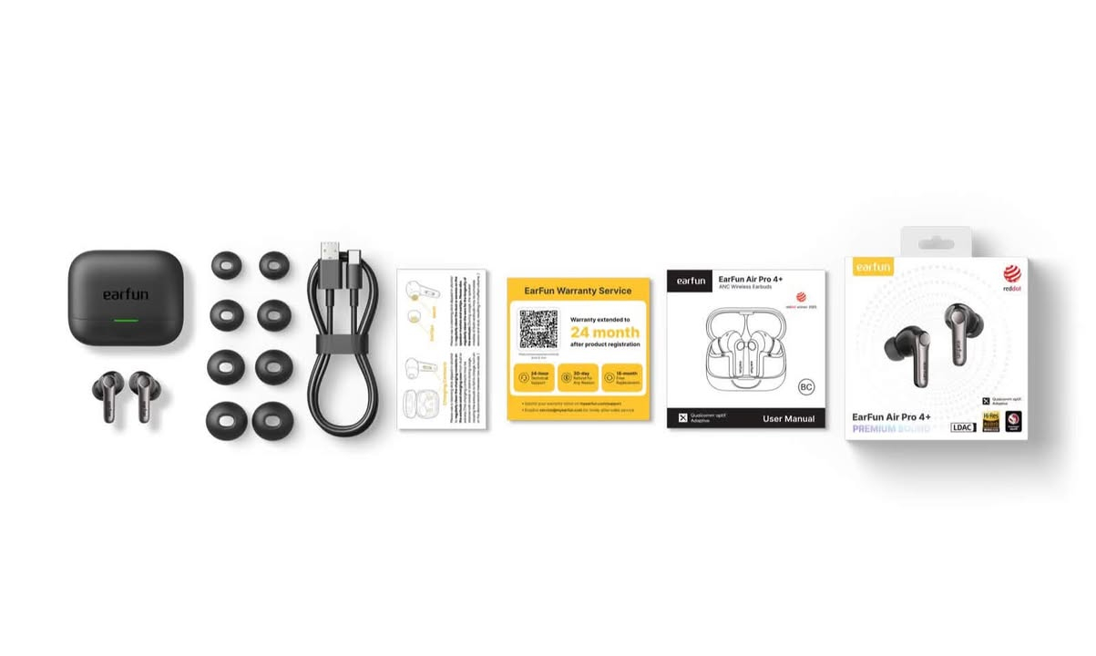 🔥 سماعة العُمر الطويل والعزل الكامل وصلت! EarFun Air Pro 4+ 🔥
إذا كنت تبحث عن سماعة تفصلك تماماً عن ضوضاء الشارع وتمنحك بطارية خيالية وصوت نقي، فهذا هو خيارك الأفضل بدون منافس!
📦 أهم المواصفات والمميزات:
 🤫 عزل ضوضاء احترافي (Hybrid ANC): ميزة إلغاء الضوضاء النشط الهجين الذكي لعزل أصوات المحيط بالكامل، لتستمتع بنقاء تام أثناء المكالمات والاستماع.
 🔋 بطارية عملاقة: تشغيل مستمر يصل إلى 12 ساعة للشحنة الواحدة (عند إيقاف العزل)، وإجمالي 54 ساعة كاملة مع علبة الشحن!
 ⏱️ شحن خارق السرعة: 10 دقائق شحن فقط تمنحك 3 ساعات من الاستماع المتواصل.
 🎵 صوت احترافي وفائق الدقة: تدعم تقنيات الصوت الفاخرة LDAC و Hi-Res Audio Wireless لتستمتع بكل تفاصيل الصوت.
 🧠 أداء ذكي ومستقر: مدعومة بمعالج Qualcomm® aptX™ Adaptive لثبات اتصال ممتاز وبدون أي تأخير (Delay) في الألعاب والفيديوهات.
 🔌 شحن مريح: تدعم الشحن اللاسلكي الذكي بالإضافة إلى منفذ USB-C.
 🏆 تصميم عالمي: حائزة على جائزة التصميم الشهيرة Red Dot Award


**إذا كنت صاحب هذا الإعلان وتريد حذفه لأي سبب، رجاءا أرسل رسالة إلى الدعم الفني**