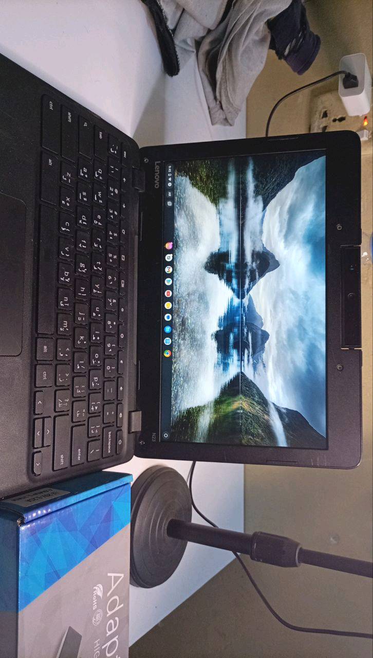 سلام عليكم
لابتوب كروم بوك Chromebook Lenovo n23
مدرسي نظام اندرويد يشغل جميع برامج المدرسية و العاب خفيفة، انتسغرام.  فيس. ماسنجر، تلكرام،  واتساب،.  ذاكرة16

 عندي ويا شاحنة جديدة اشتريتها اله و انطي ويا الشاحنة القديمة هم 

شحن سريع بسرعة يفول شحن و يطول الشحن بي 5ساعات او اكثر حسب الاستخدام والاضاءة 

اضاءتة قوية جدا صوت سماعة جدا قوي سماعتين بي منافذ كلها شغالة منهم الـ USB 

بي خلل بسيط الي هوه اللمس بي مو شغال ممكن يتصلح و تصليحة سهل 
او تشتري ماوس USB  رخيص مو غالي و تستخدمة طبيعي 

سعرة 60 الف و توصيلة مجاني  متوفر عندي توصيل لجميع المحافظات 

*********** واتساب
