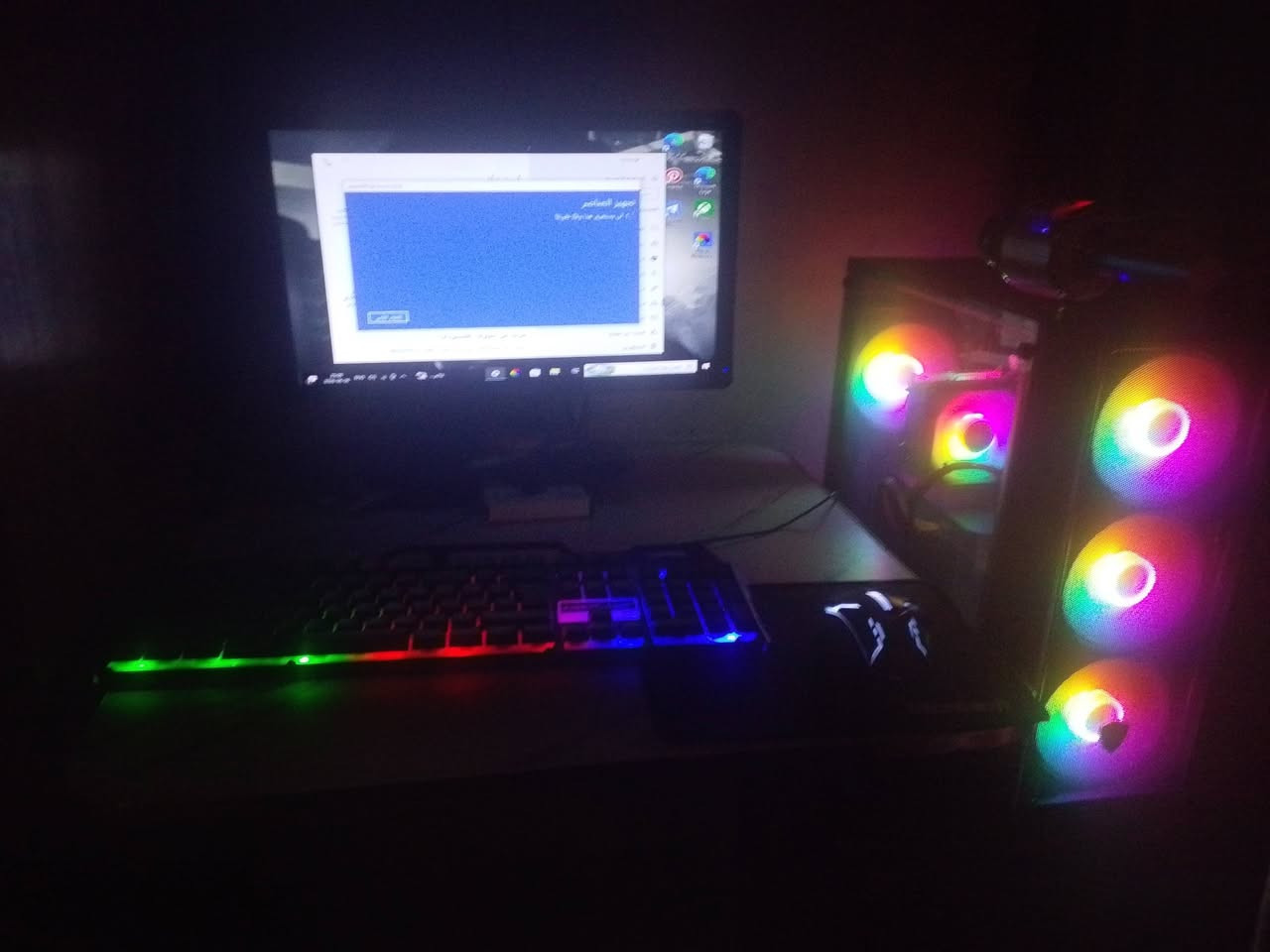 السلام عليكم حاسبه كاملهه "
تجميعة جديده  تشغلك كل ألعابك  Fortnite/PUBG/gta/والعاب  هواي وأداء مرتب

المواصفات:
كيس MSI 4 Fans لون اسود 
المعالج Intel xeon e5 2650 v3
الكرت rx580 8g
رامات ddr4 16g
كولر هوائي rgb 
الهاردات  Sata 256 g/sata 120g
بورسبلاي 600W

مع شاشة DEEL : 60 هيرتز 
وكيبورد:  RGB
وماوس:  RGB
وماوس باد 

السعر 500 وبيه مجال مكاني بغداد توصيل ما عندي


**إذا كنت صاحب هذا الإعلان وتريد حذفه لأي سبب، رجاءا أرسل رسالة إلى الدعم الفني**