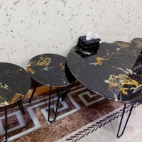 ميز مرمر • ٤ طبلات • مستعمل قليل