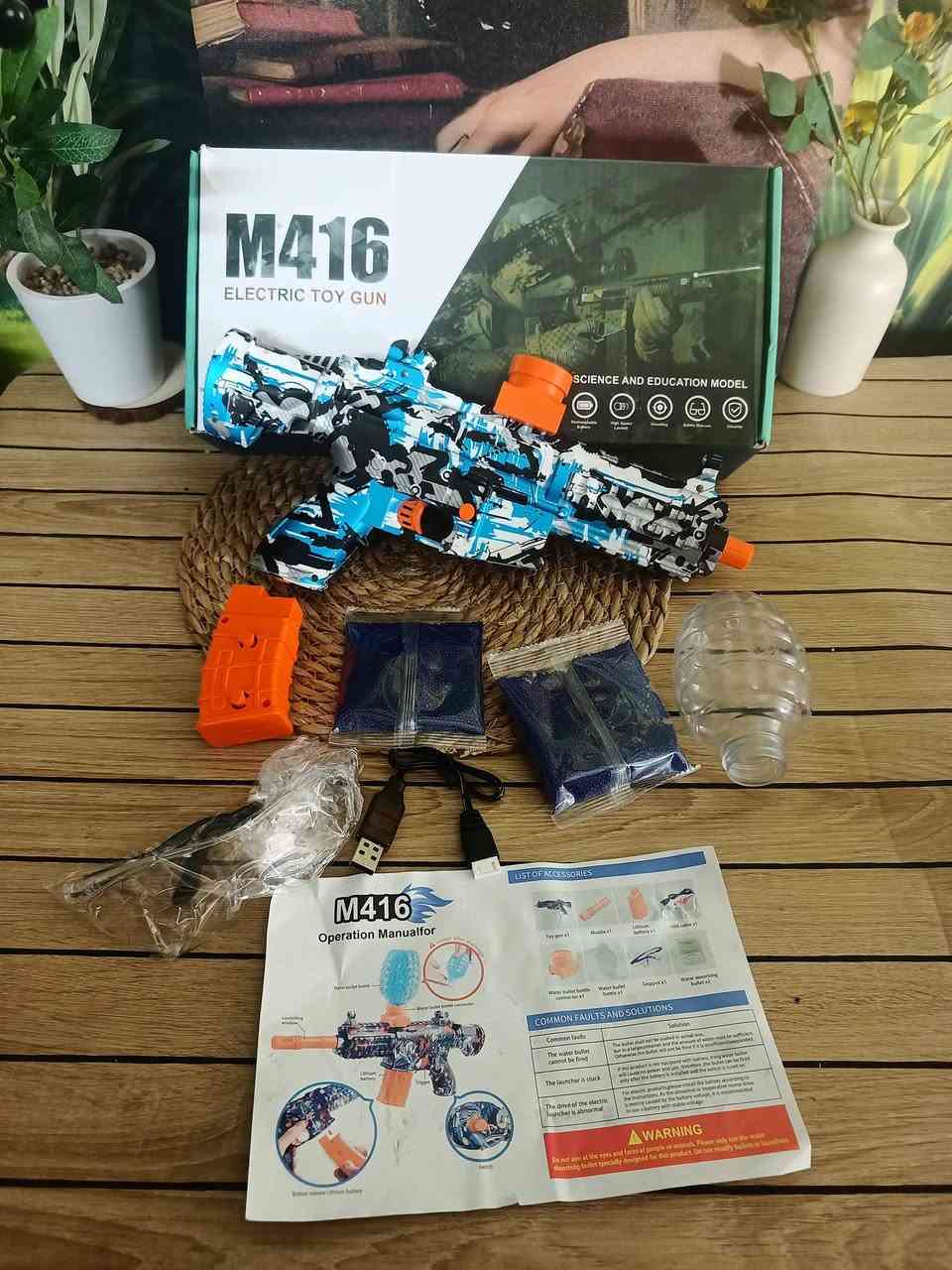 بندقية لعبة كهربائية من طراز M416 تعمل ببطارية قابلة للشحن لإطلاق كرات الجل المائية [5.3, 5.5].تتضمن المجموعة كرات جل مائية، ونظارات واقية، وشاحن USB، وعبوة فارغة لتخزين الكرات [5.1, 5.8].تتميز البندقية بنظام إطلاق أوتوماتيكي سريع، وتتوفر بألوان مموهة باللونين الأزرق والبرتقالي [5.1, 

السعر
18الف


**إذا كنت صاحب هذا الإعلان وتريد حذفه لأي سبب، رجاءا أرسل رسالة إلى الدعم الفني**