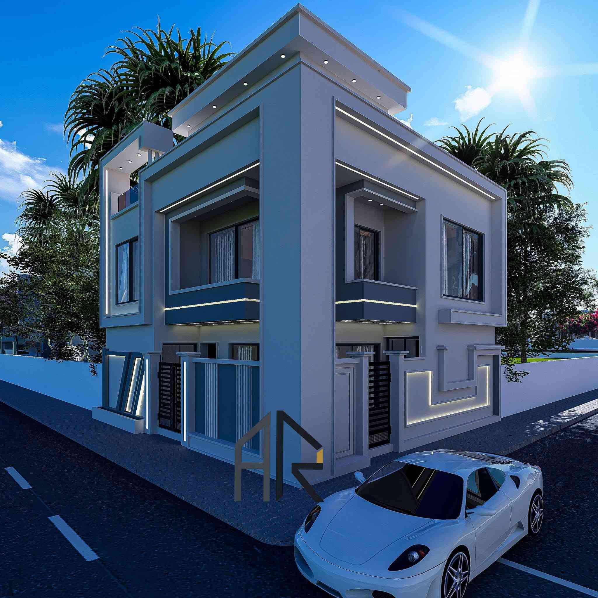 تصميم وتنفيذ واجهة منزل ركن بطراز المودرن الحديث
اذا تريد بيتك مميز خليه علينا 
تصميم تنفيذ اشراف 
للتواصل *********** او زيارتنا
