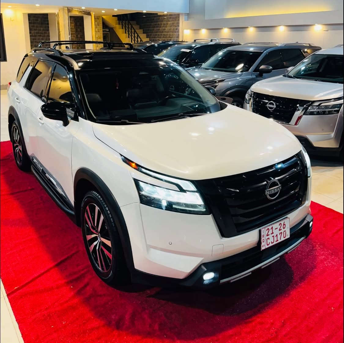 ﷽

2024
 NISSAN PATHFINDER PLATINUM.
من اعلى المواصفات 

اللون: ابيض سقف اسود

الموديل : 2024

نوع المحرك : 6 سلندر (3.5L)

عداد المسافه: 74. الف   مايل

الضرر: كما موضح بالصورة  بدون ايرباك 
صور الحادث + رقم الشاصي مرفقه في المنشور

بدون رقم وبشرط الترقيم ( اربيل - دهوك - سليمانية )

المواصفات: PLATINUM. 

فتحة بانوراما
داخل اسود 
سقف. اسود
داتا شو
كيج الكتروني
خمس كاميرات (360)
بصمه تشغيل
بصمة اربع ابواب
تشغيل عن بعد 
كشنات امامي تبريد
كشنات تدفئة 
ستيرن تدفئة 
كشنات كهرباء
رادار امامي
رادارات جانبيه
رادار خلفي
حساس خلفي
شاشه كبيرة
مانع انزلاق
كروز سرعه
هاند بريك بصمه
اوتو هولد
نظام ايكو نورمال سبورت
صندوق كهرباء
سعر 300$
7 راكب
وبقية مواصفات PLATINUM المعروفة 

العنوان :
كركوك شارع المعارض 
‏‎
معرض هشام الحمداني لتجارة السيارات ‏‎

‏‎للاتصال والاستفسار :
***********

***********

***********
