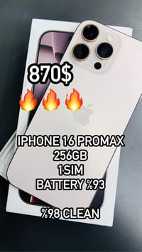 آيفون 16 برو ماكس • ٢٥٦ • بطارية ٩٣٪
