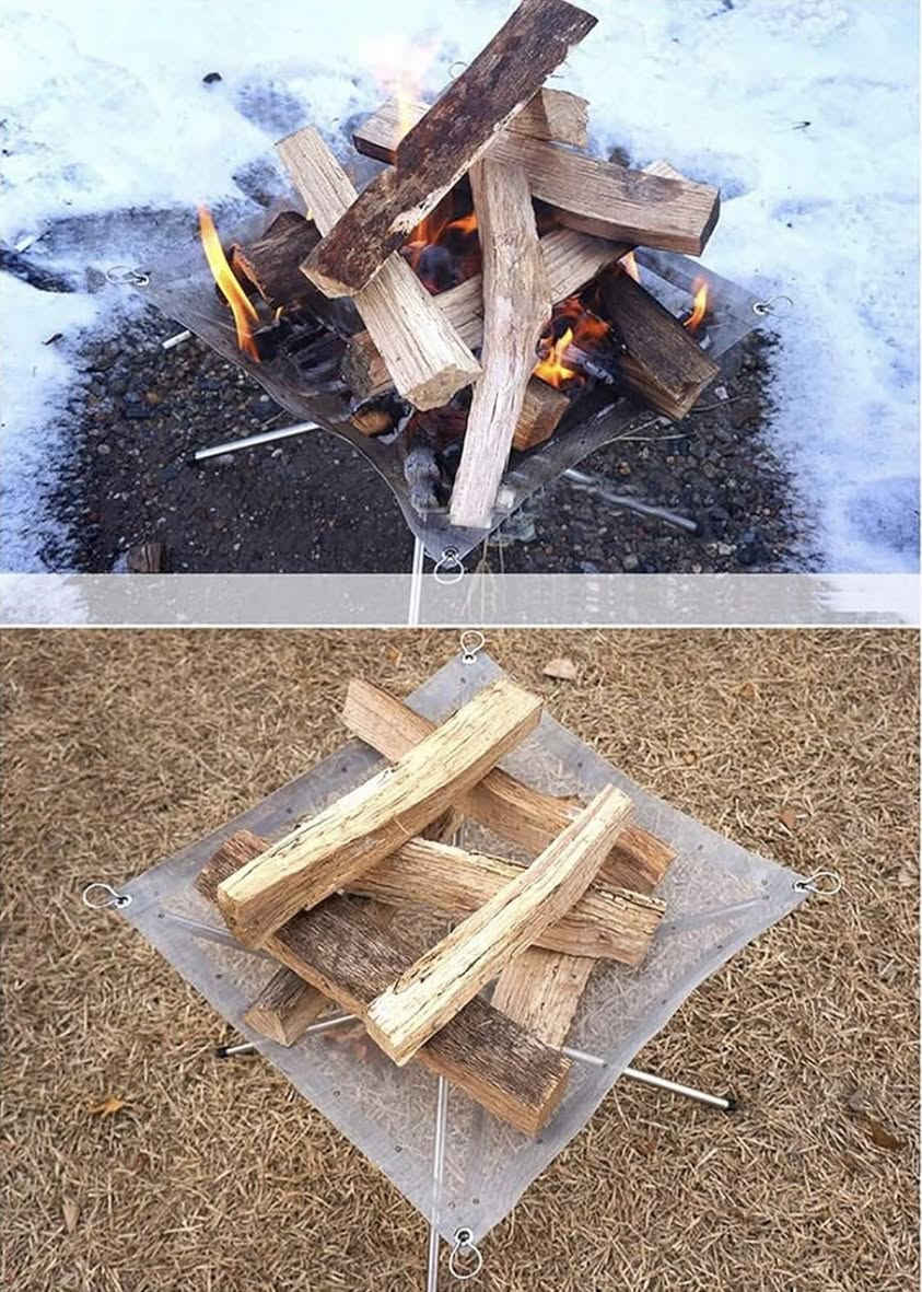 السلام عليكم منقل نار شبكي محمول (Portable Fire Pit) يستخدم للتخييم والأنشطة الخارجية. 
مصنوع من الفولاذ المقاوم للصدأ لضمان المتانة.
يتميز بخفة الوزن وسهولة التخزين والحمل.
يمكنه تحمل وزن كبير من الحطب، حيث ذكرت بعض المراجع قدرة تحمل تفوق 5 كيلوغرامات.
يوفر تجربة طهي أو تدفئة آمنة ومريحة في الهواء الطلق.
السعر ٢٥ الف مع التوصيل 
تواصل خاص او ***********
