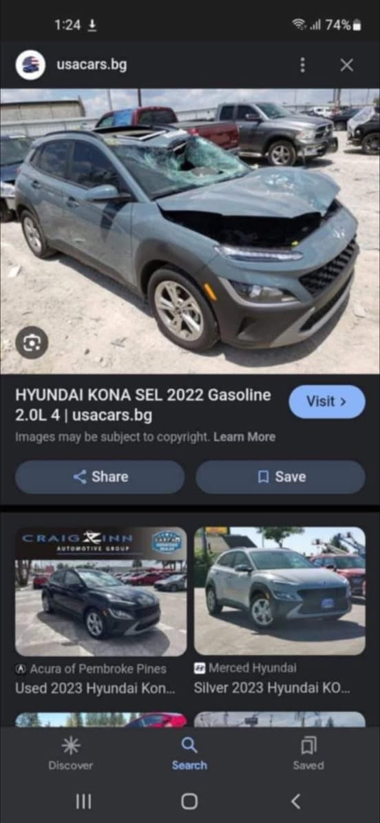 كونا هونداي موديل 2022محرك 2000
ماشيه 83 رقمها مشروع وطني باي مكان تتحول لونها رصاصي حادثها موضح بالصوره 
بأسمي سعرها 150 وبيها مجال للاتصال ***********
غير متواجده ع الفيس
