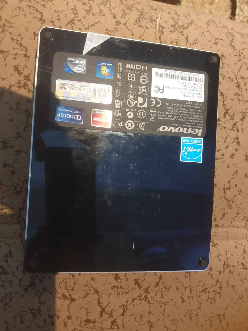 حاسبة مني بي سي قياسات 15*20cm
معالج ATOM  D2700
رام4
هارد320 hdd
شغالة وندوز10
بيها مخارج VGA..HDMI 
ابيع بدون اي ملحقات فقط قطعة الحاسبة 
تحتاج محولة 19Volt
المكان بغداد...كرادة 
لا يتوفر توصيل نعتذر بغداد, العراق


**إذا كنت صاحب هذا الإعلان وتريد حذفه لأي سبب، رجاءا أرسل رسالة إلى الدعم الفني**