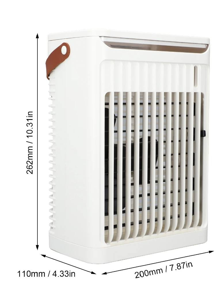 هذا المنتج هو مبرد هواء محمول (شخصي)، وتتميز هذه الأجهزة عمومًا بما يلي:
تقنية التبريد: تعمل عن طريق التبريد التبخيري، حيث يمكن إضافة الماء أو مكعبات الثلج لزيادة برودة الهواء. 

الإعدادات: تحتوي عادةً على ثلاث سرعات مختلفة للرياح لتناسب احتياجاتك. 

الاستخدام: مصممة للاستخدام الشخصي في مساحات صغيرة مثل المكاتب أو غرف النوم. 

المميزات الإضافية: قد تتضمن إضاءة LED ليلية أو مؤقت للإغلاق التلقائي.


**إذا كنت صاحب هذا الإعلان وتريد حذفه لأي سبب، رجاءا أرسل رسالة إلى الدعم الفني**