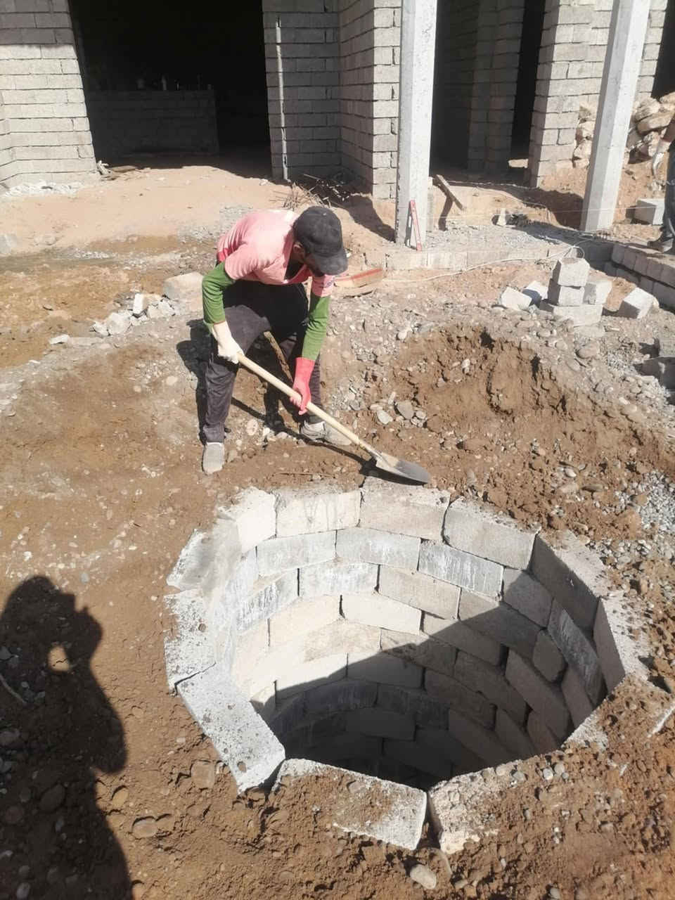 يوجد كادر حفر وبناء وصب المنهولات كما موضح في الصورة الاستفسار ***********
