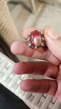 عقيق سليماني • خاتم فضة 925