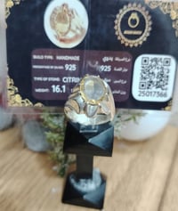 خاتم من حجر السترين الأفريقي الطبيعي صياغه ثقيلة وجميلة فضه عيار ٩٢٥ ي...