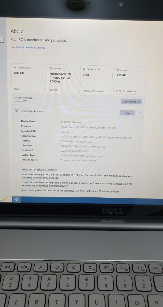 حجم 17.3وكرت خارجي وشاشة لمس
لابتوب ديل كوراي 7 
جيل 4 رام 8 هارد 512 ssd
حجم 17.3 وكرت شاشة خارجي 2 كيكا مع الداخلي 4 كيكا 
نضافة ممتازه مثل ما واضح بل صوره 
السعر 250 الف مكاني ديوانيه
توصيل متوفر بعربون فقط


**إذا كنت صاحب هذا الإعلان وتريد حذفه لأي سبب، رجاءا أرسل رسالة إلى الدعم الفني**